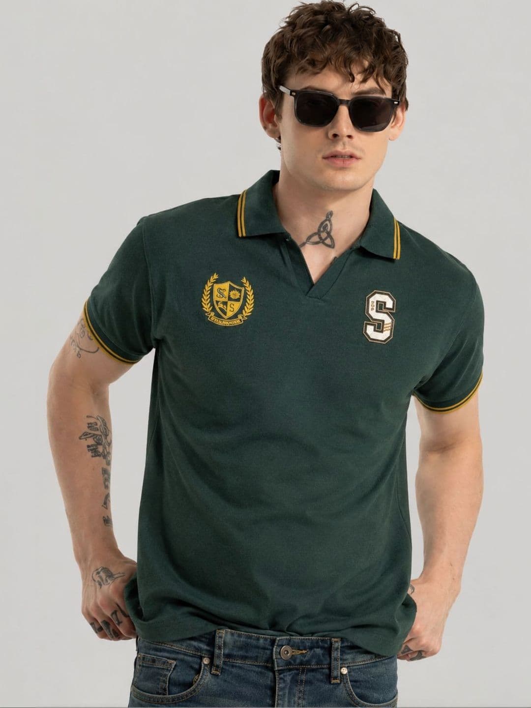 Utopium Men Brand Logo Polo Collar T-shirt - view 1