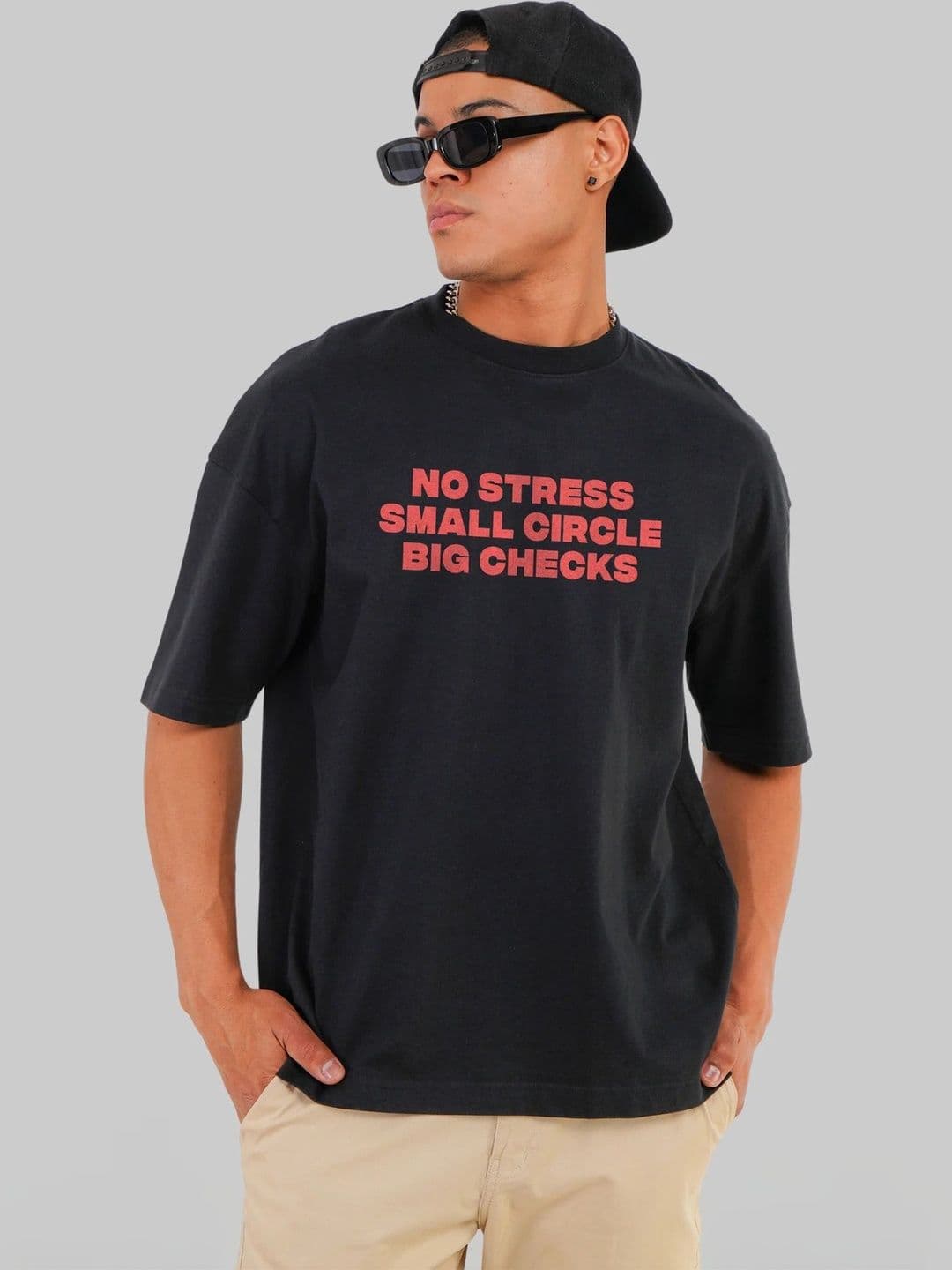LazyGreg Men Oversized Typography Printed Cotton T-shirt - view 1