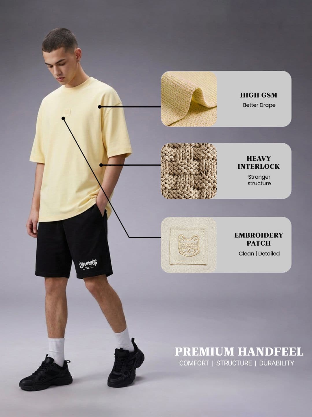 Drop Zero by Glitchez Oversized Heavy Interlock Pure Cotton T-shirt - view 1