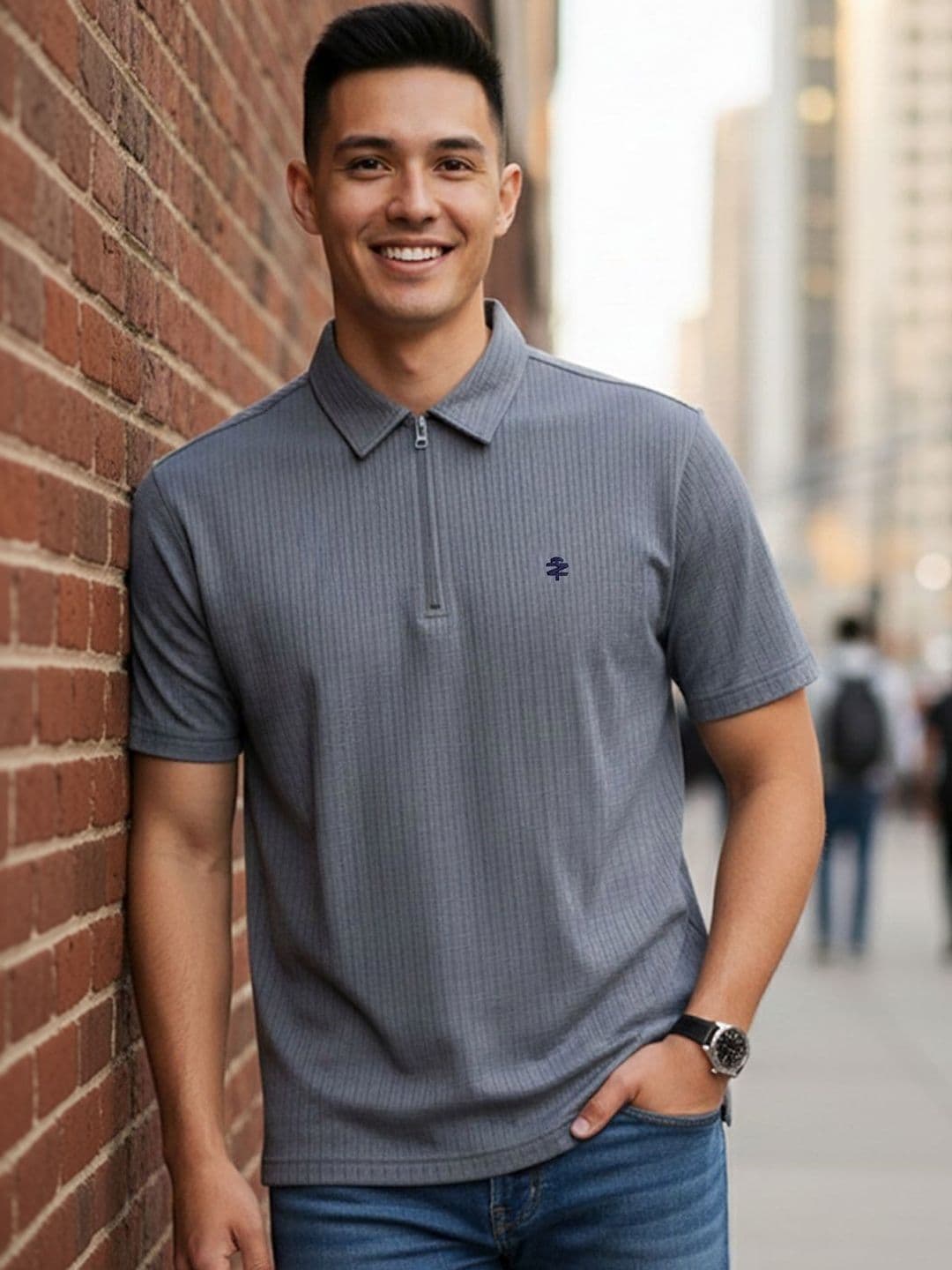 HERE&NOW Men Polo Collar T-shirt - view 1