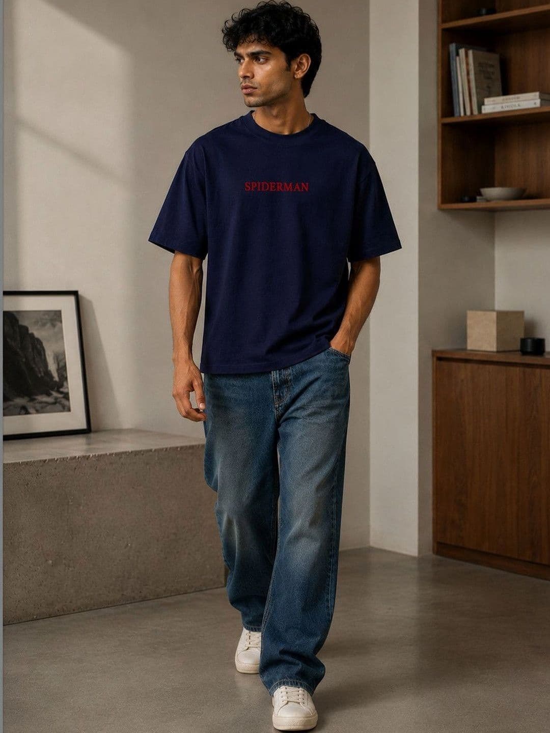 BEOVER Navy Blue Spider-man Regular Fit T-shirt - view 1