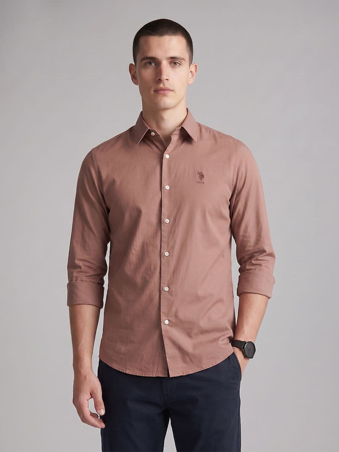 U.S. Polo Assn. Tailored Fit Pure Cotton Casual Shirt - view 1