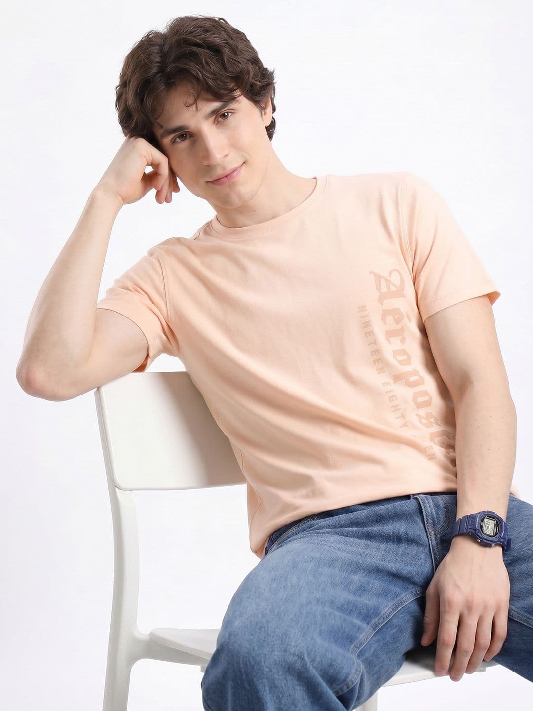Aeropostale Brand Logo Printed Pure Cotton T-shirt - view 1