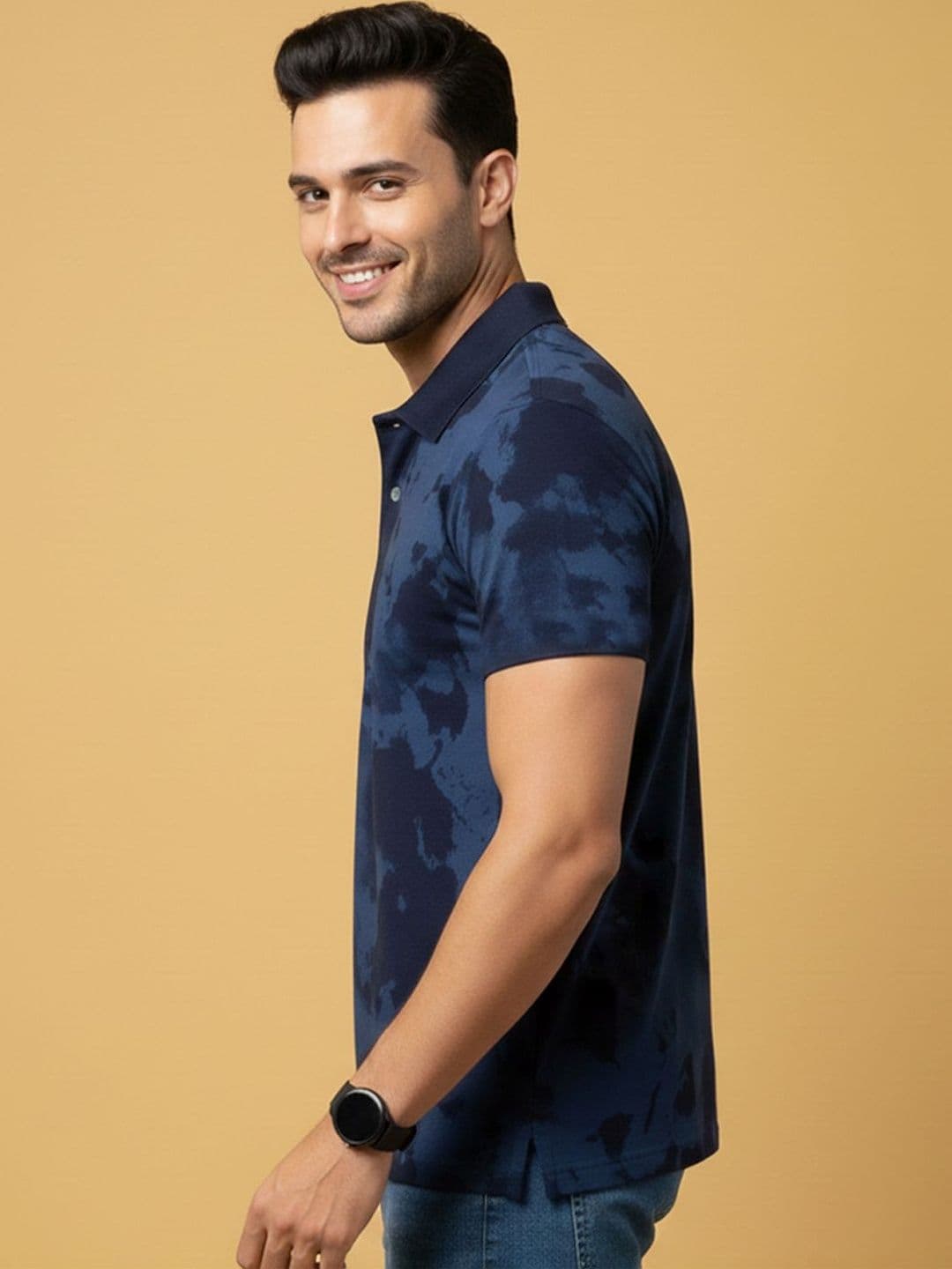 HERE&NOW Men Printed Polo Collar T-shirt - view 1