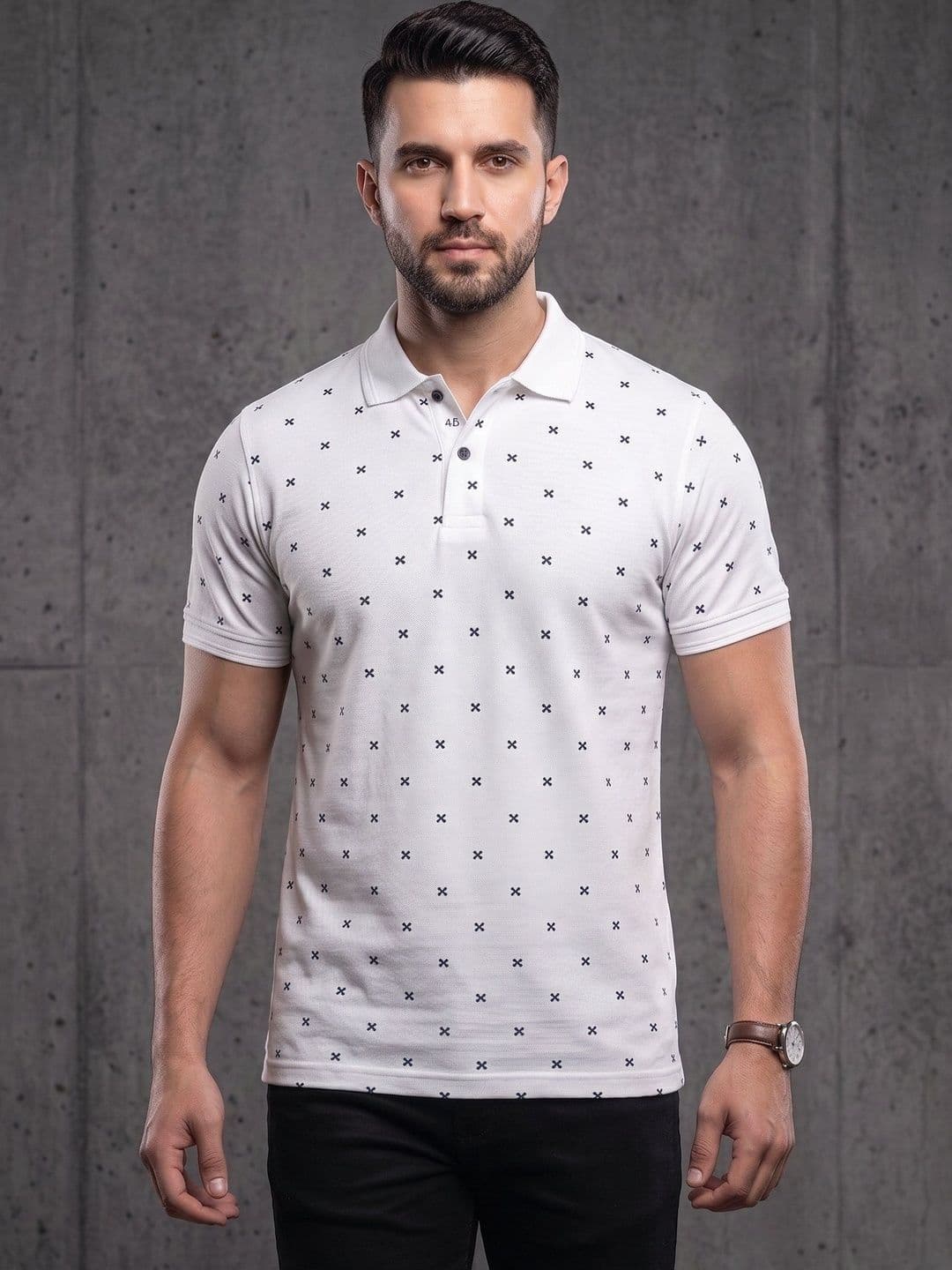 Mast & Harbour Men Printed Polo Collar T-shirt - view 1