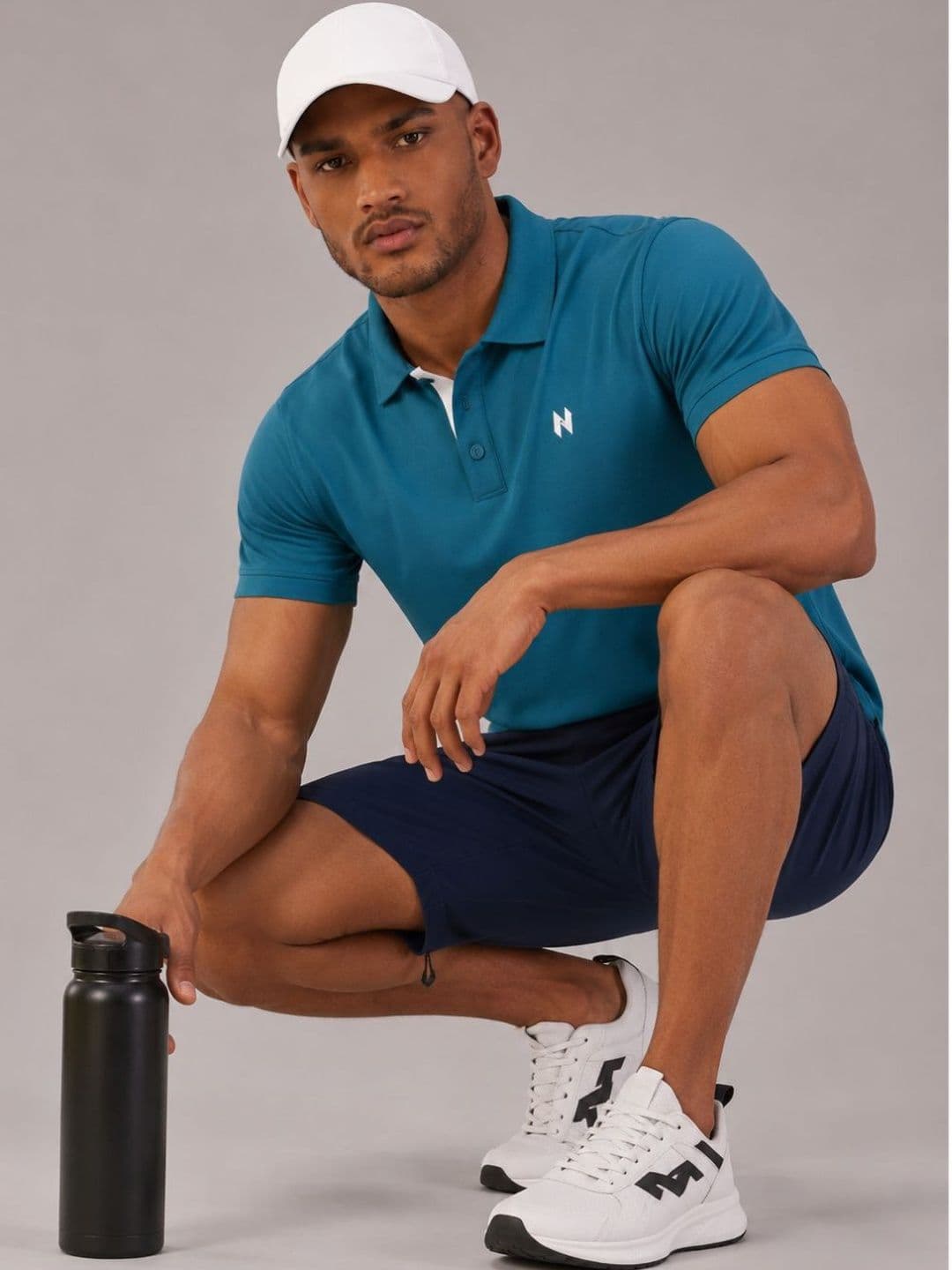 HUMAN SPIRIT Men Brand Logo Polo Collar T-shirt - view 1