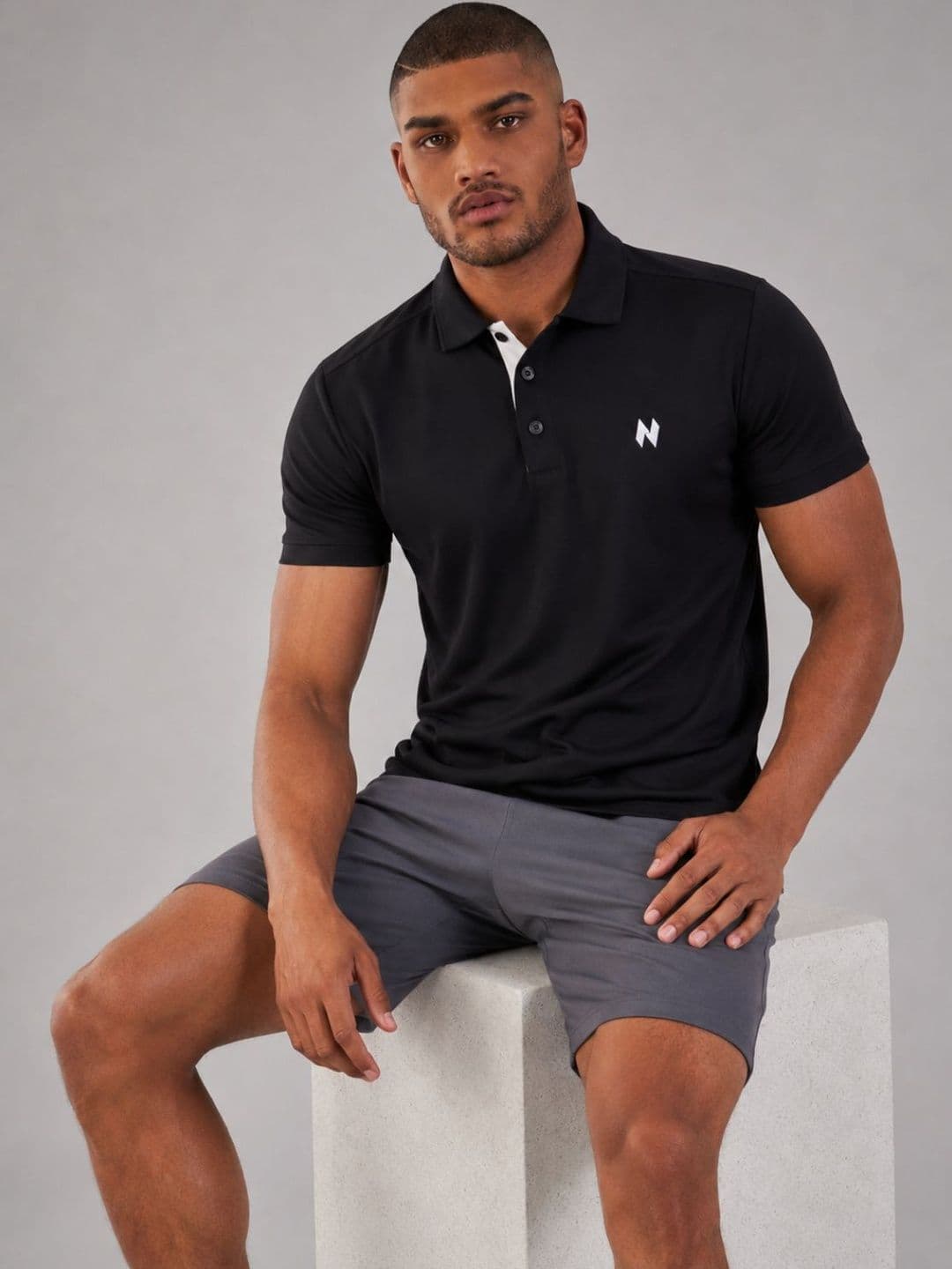 HUMAN SPIRIT Men Brand Logo Polo Collar T-shirt - view 1