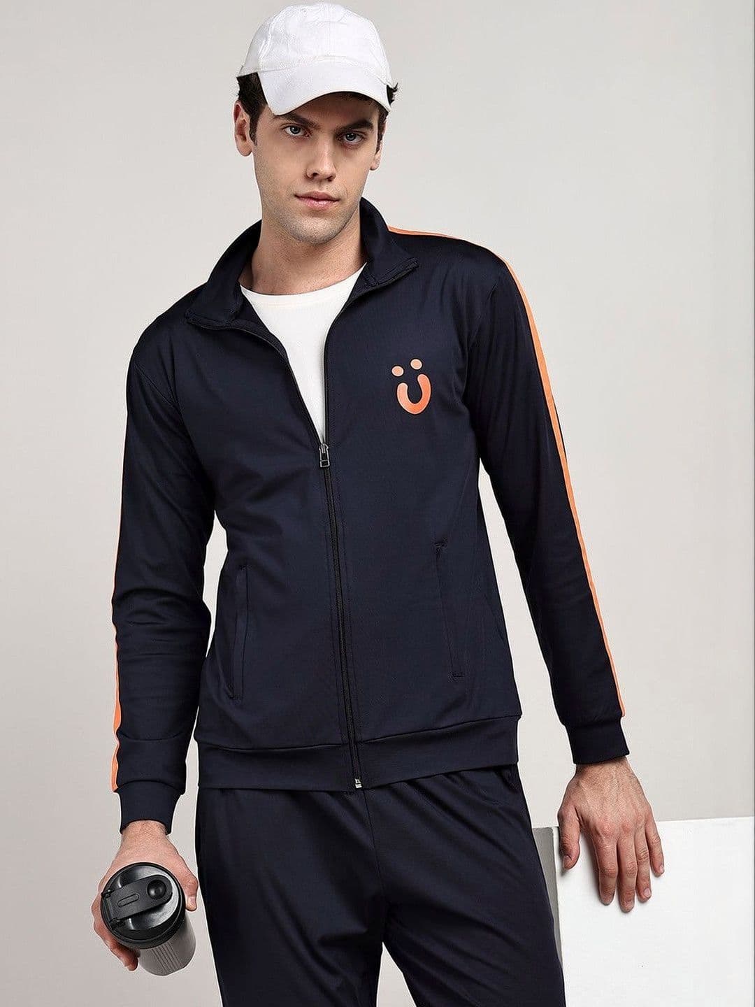 UMILDO Men Brand Logo Colourblocked Lightweight Running Sporty Jacket - view 1