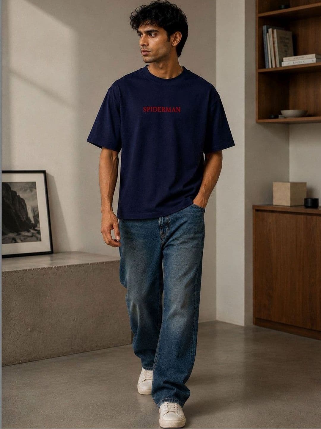 BEOVER Navy Blue Spider-man Regular Fit T-shirt - view 1