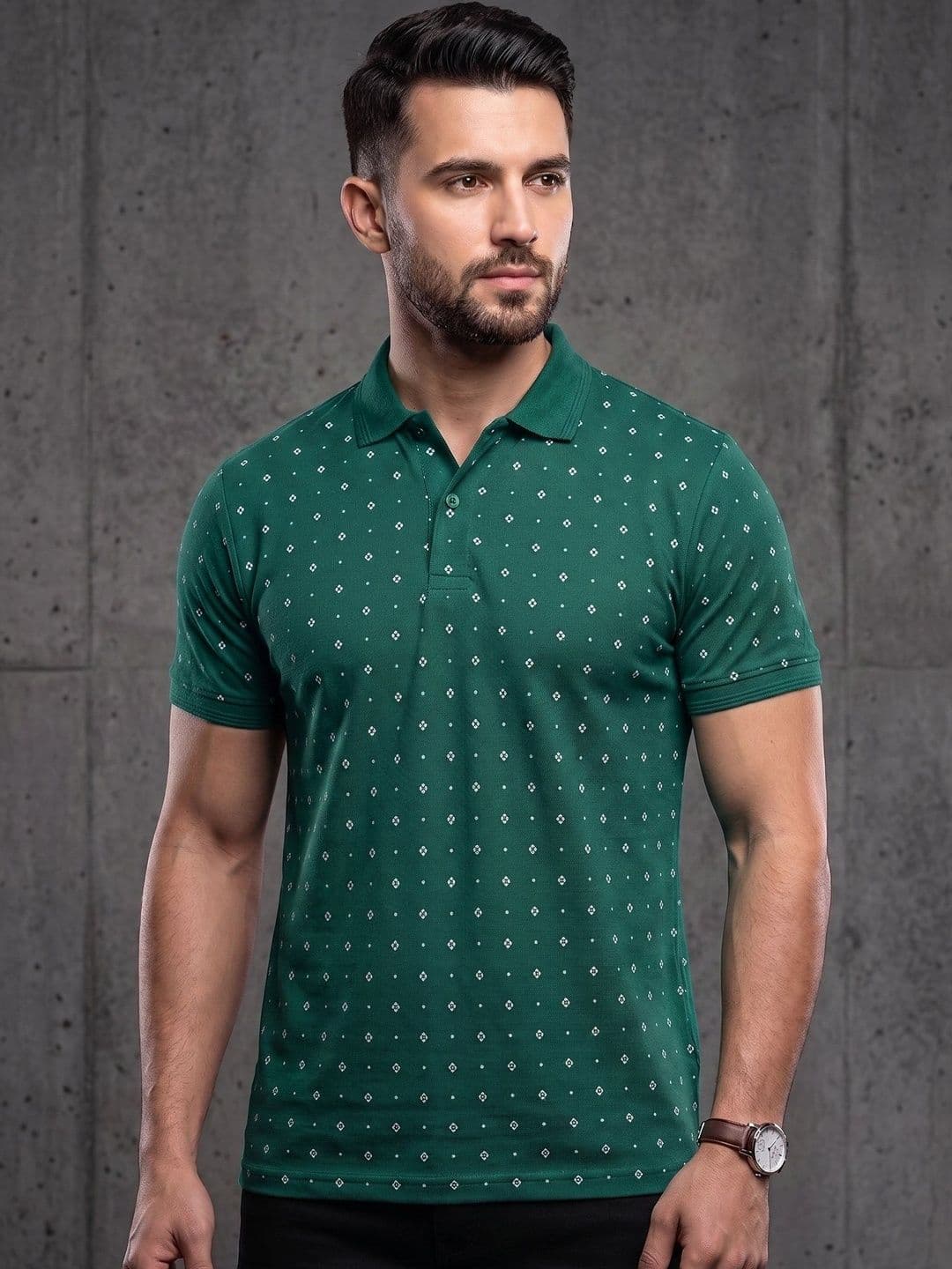 Mast & Harbour Men Printed Polo Collar T-shirt - view 1