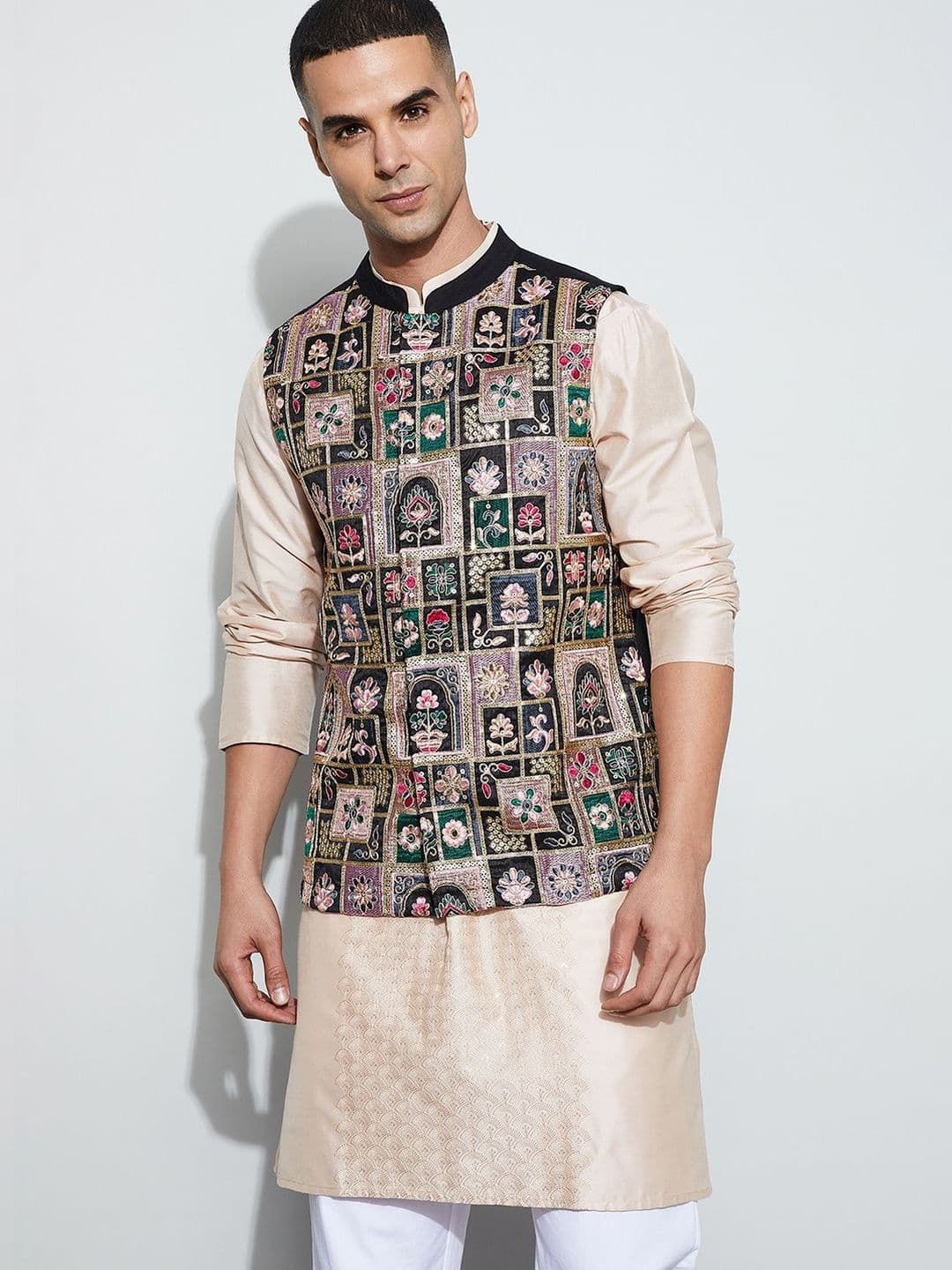 Melange by Lifestyle Men Floral Embroidered Jacket - view 1