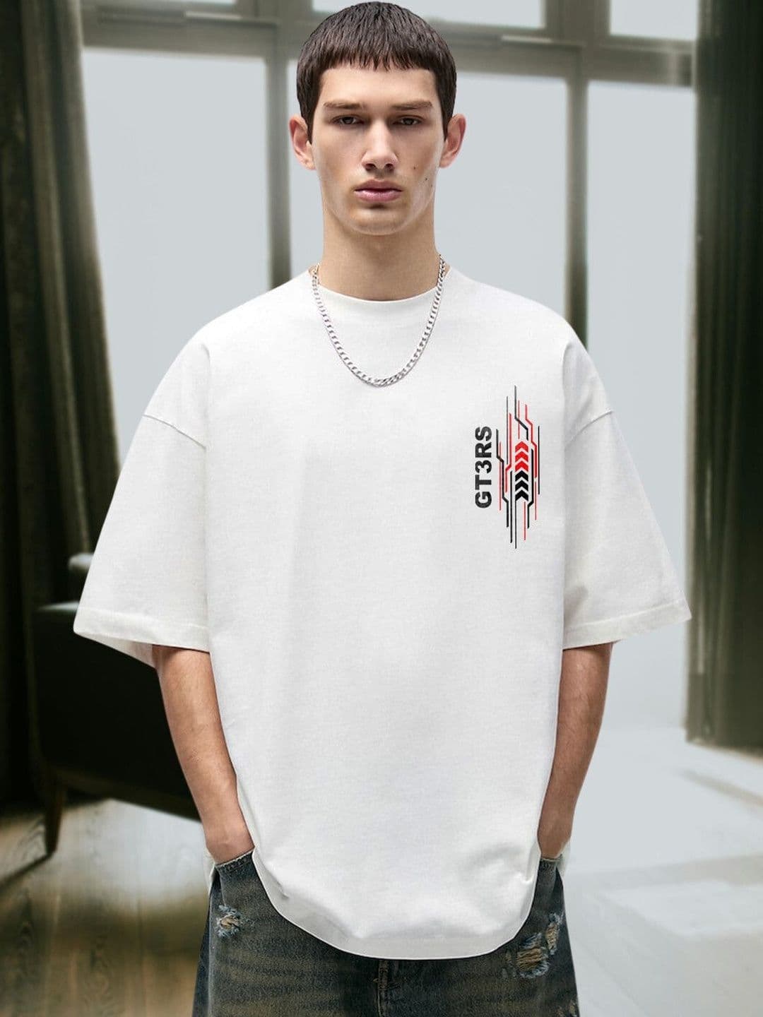 LazyGreg Oversized Graphic Cotton T-shirt - view 1