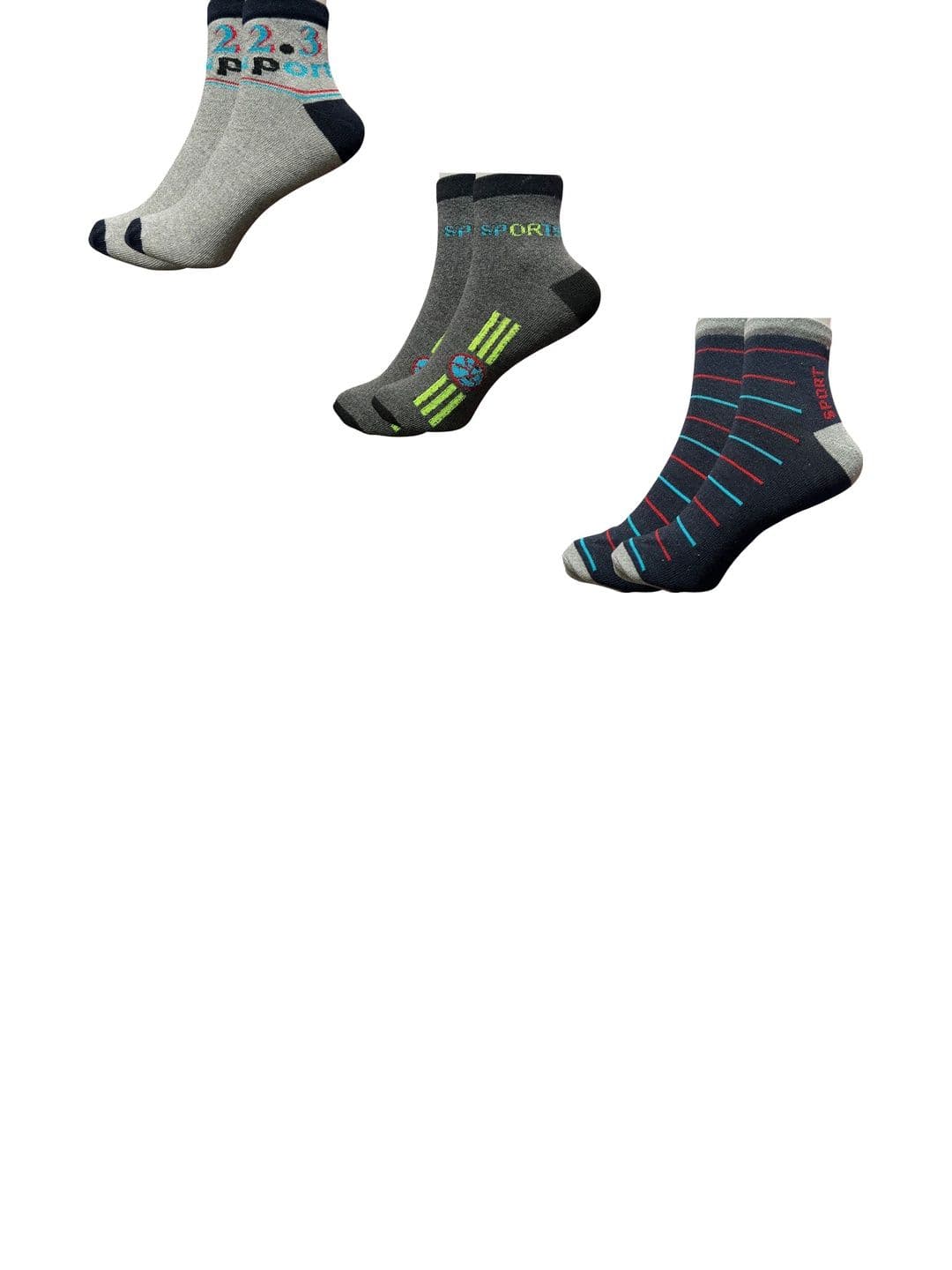 Blacktank Men Pack of 3 Cotton Patterned Ankle Length Socks - view 1
