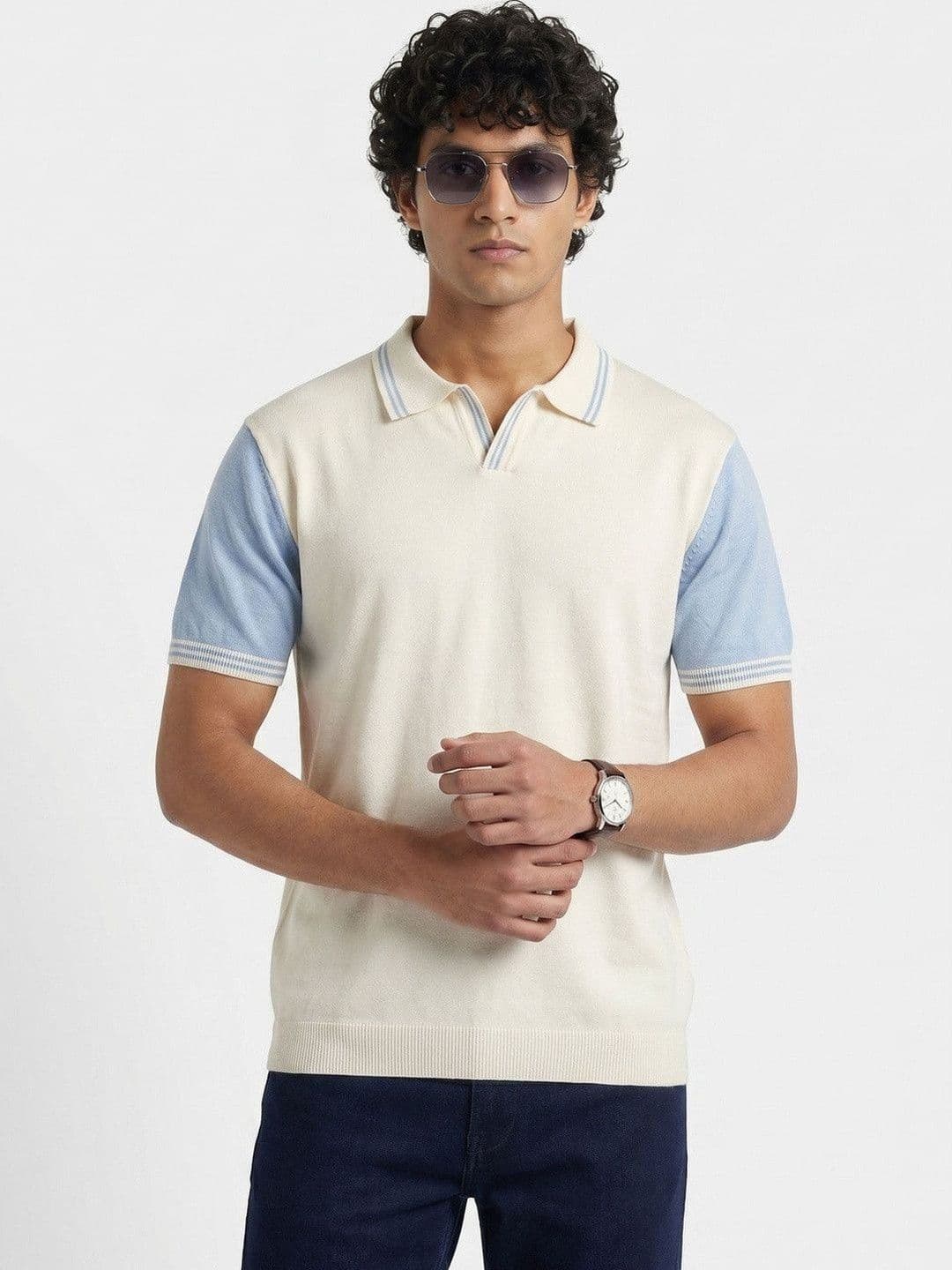 ULUPZ Men Colourblocked Polo Collar T-shirt - view 1