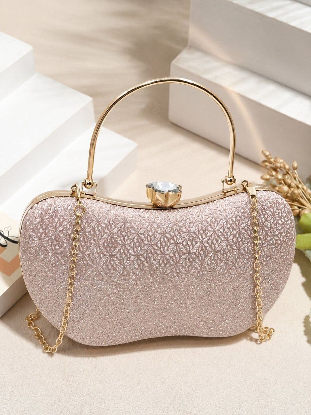 DressBerry Textured Embellished Purse Clutch - view 1