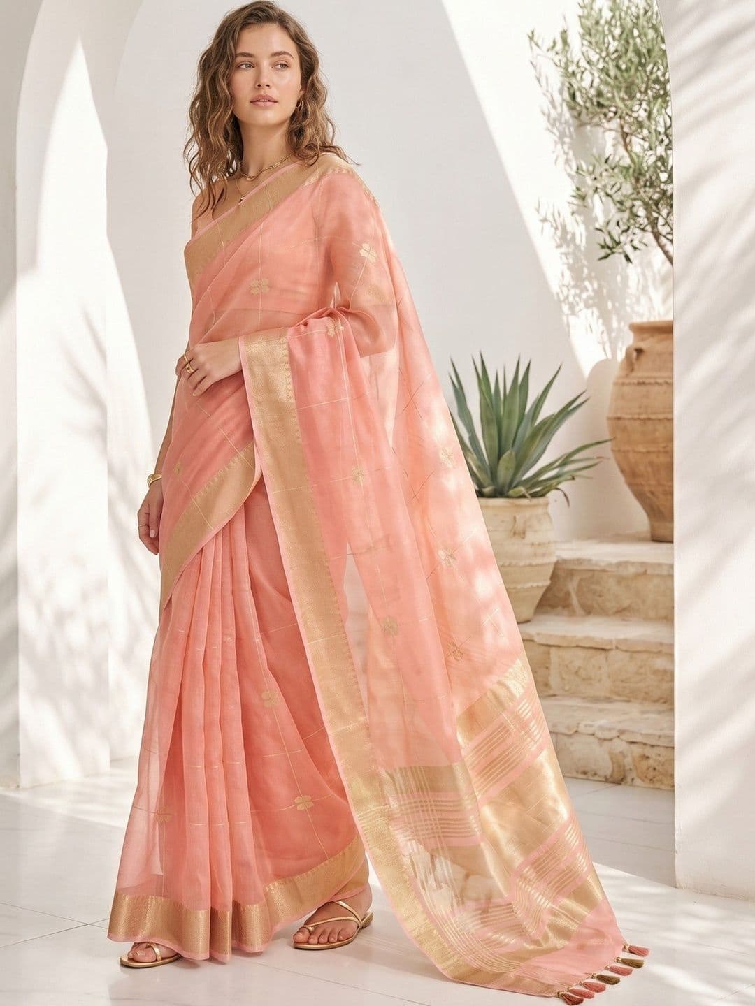 ROOP RADHIKA Woven Design Zari Handloom Saree - view 1