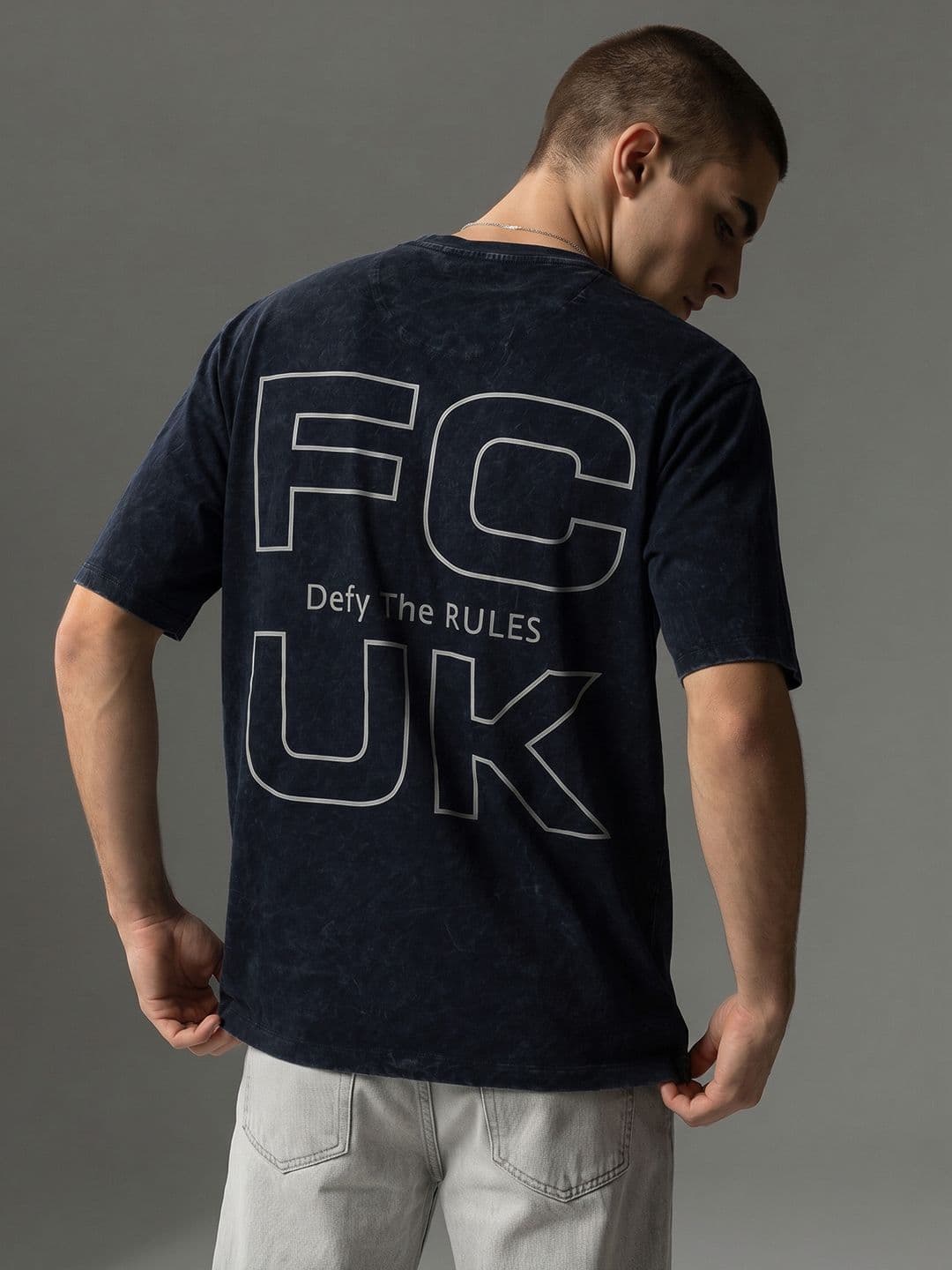 FCUK Oversized Fit Brand Logo Printed T-shirt - view 1