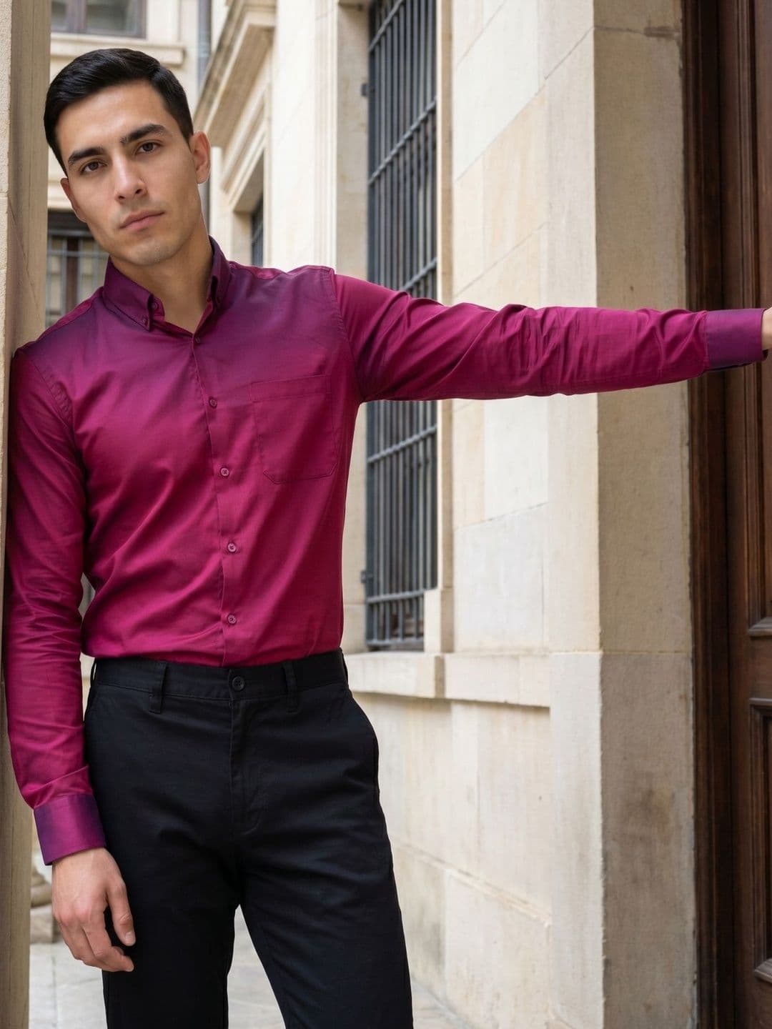 Indian Needle Men Classic Ombre Casual Shirt - view 1