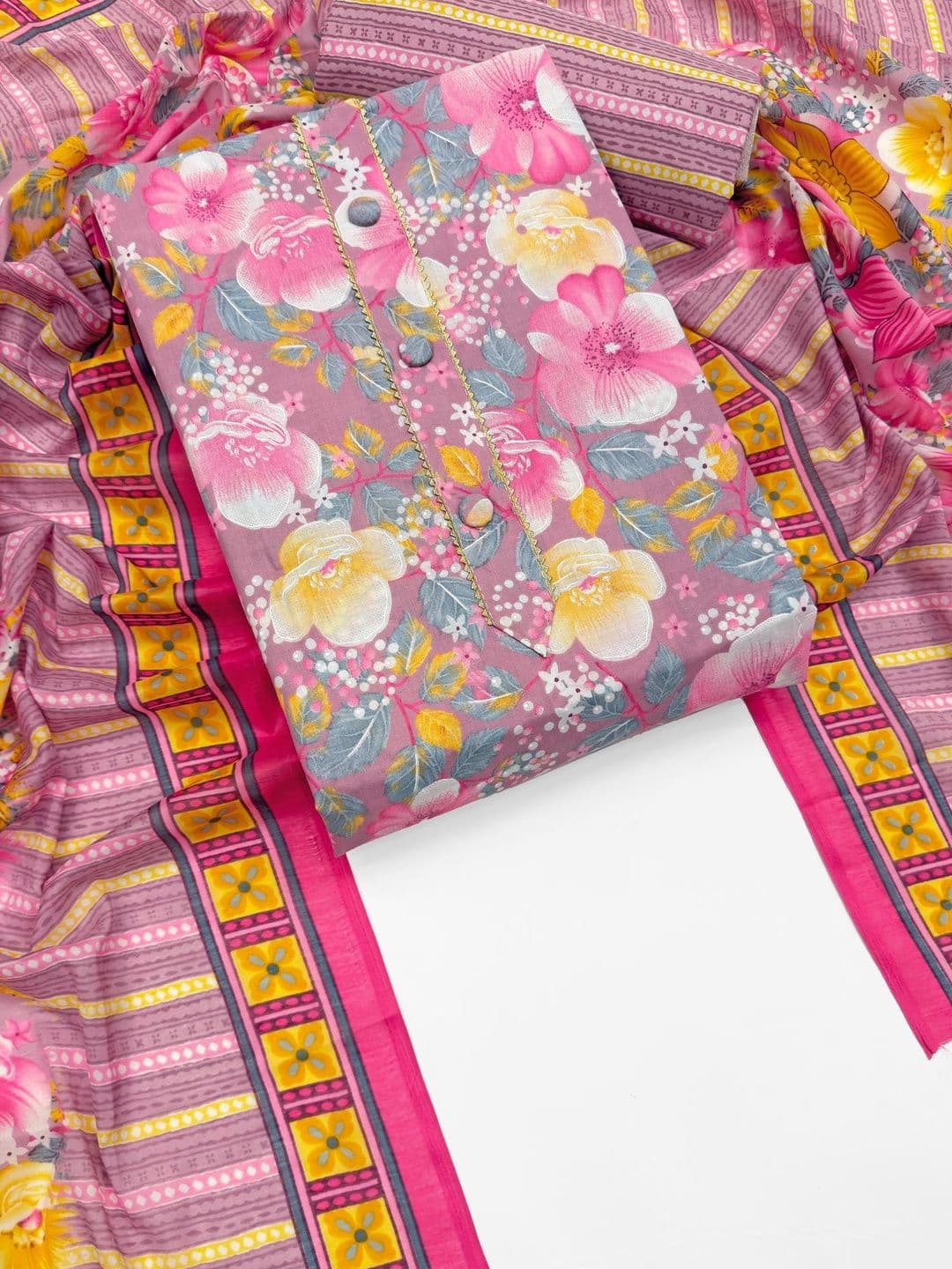 CLEMIRA Printed Pure Cotton Unstitched Dress Material - view 1