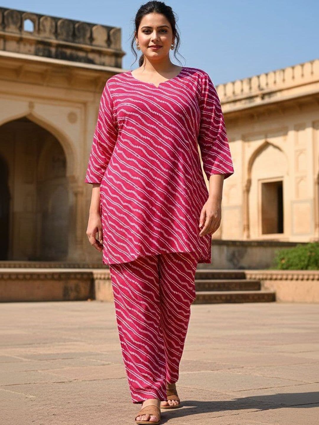 Sztori Cotton Printed Tunic with Trousers - view 1