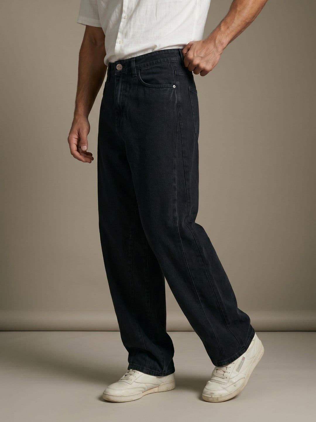 glitchez Men Baggy Fit Pure Cotton Jeans - view 1