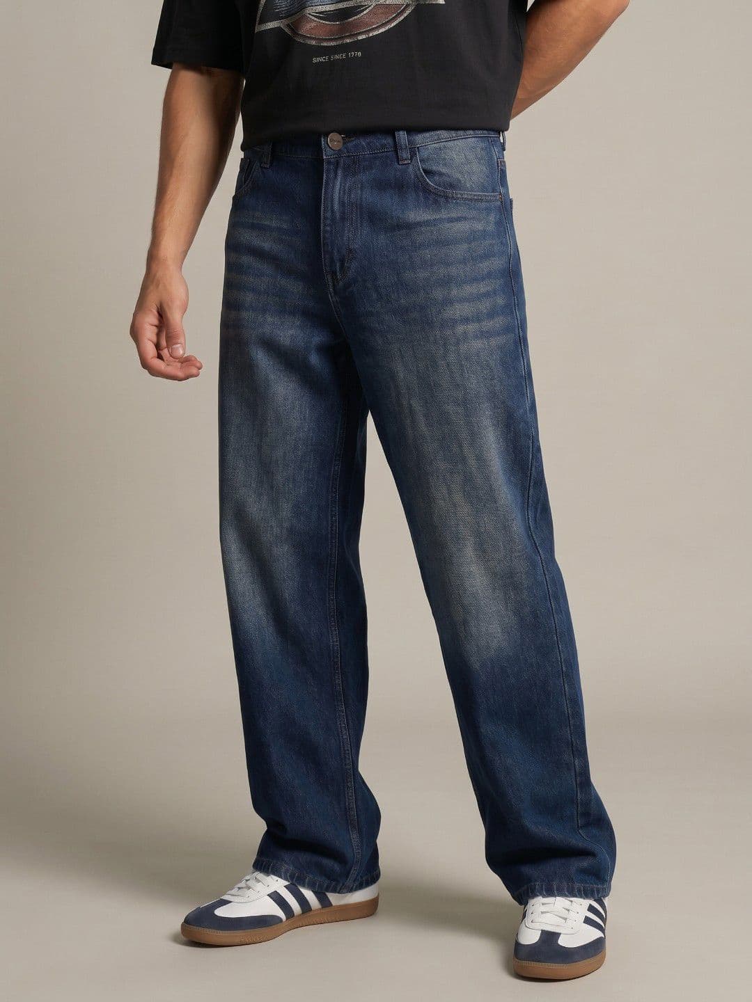 glitchez Men Baggy Fit Pure Cotton Jeans - view 1