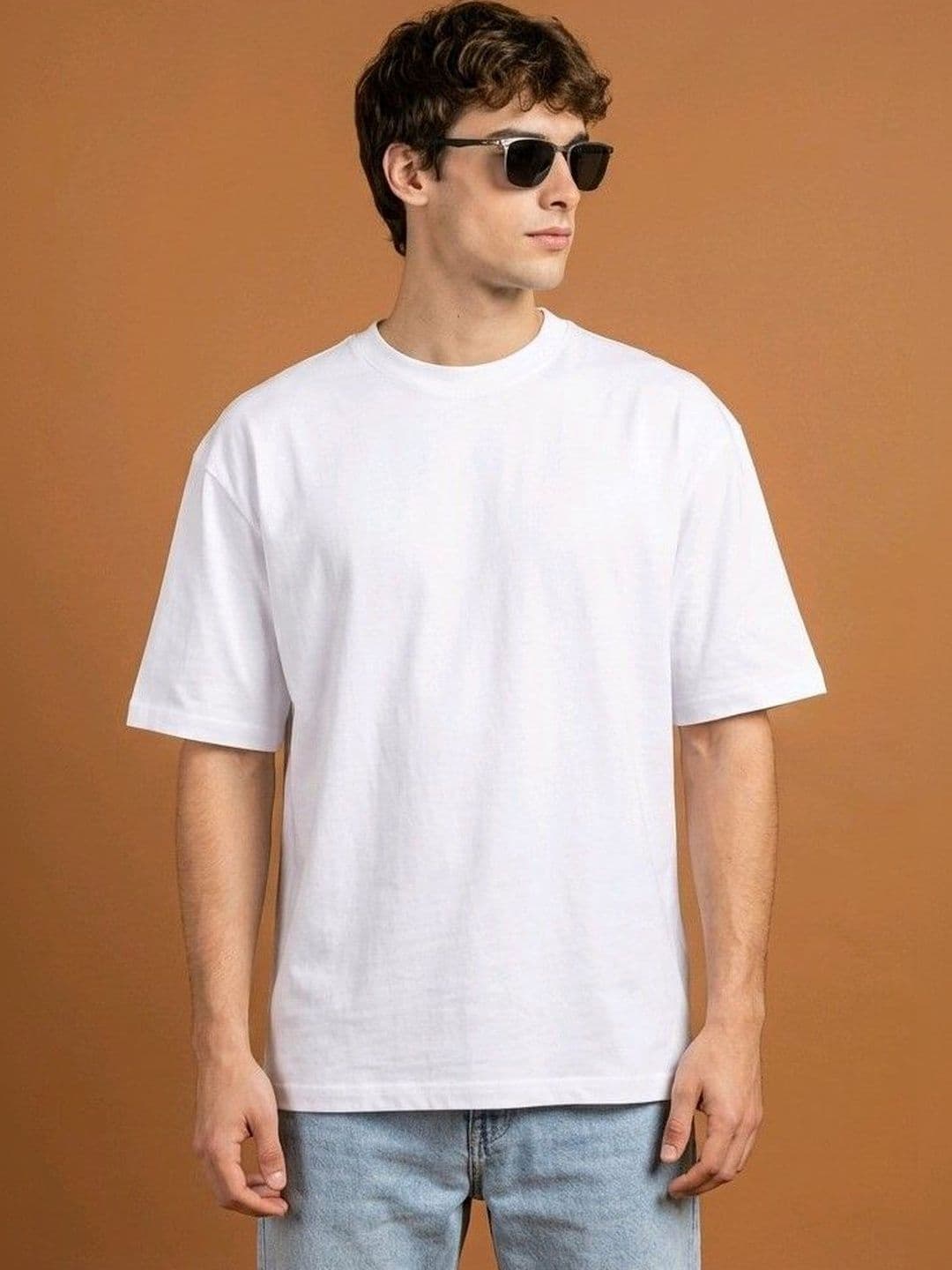 The Roadster Lifestyle Co Pure Cotton Round Neck Oversized Tshirts - view 1