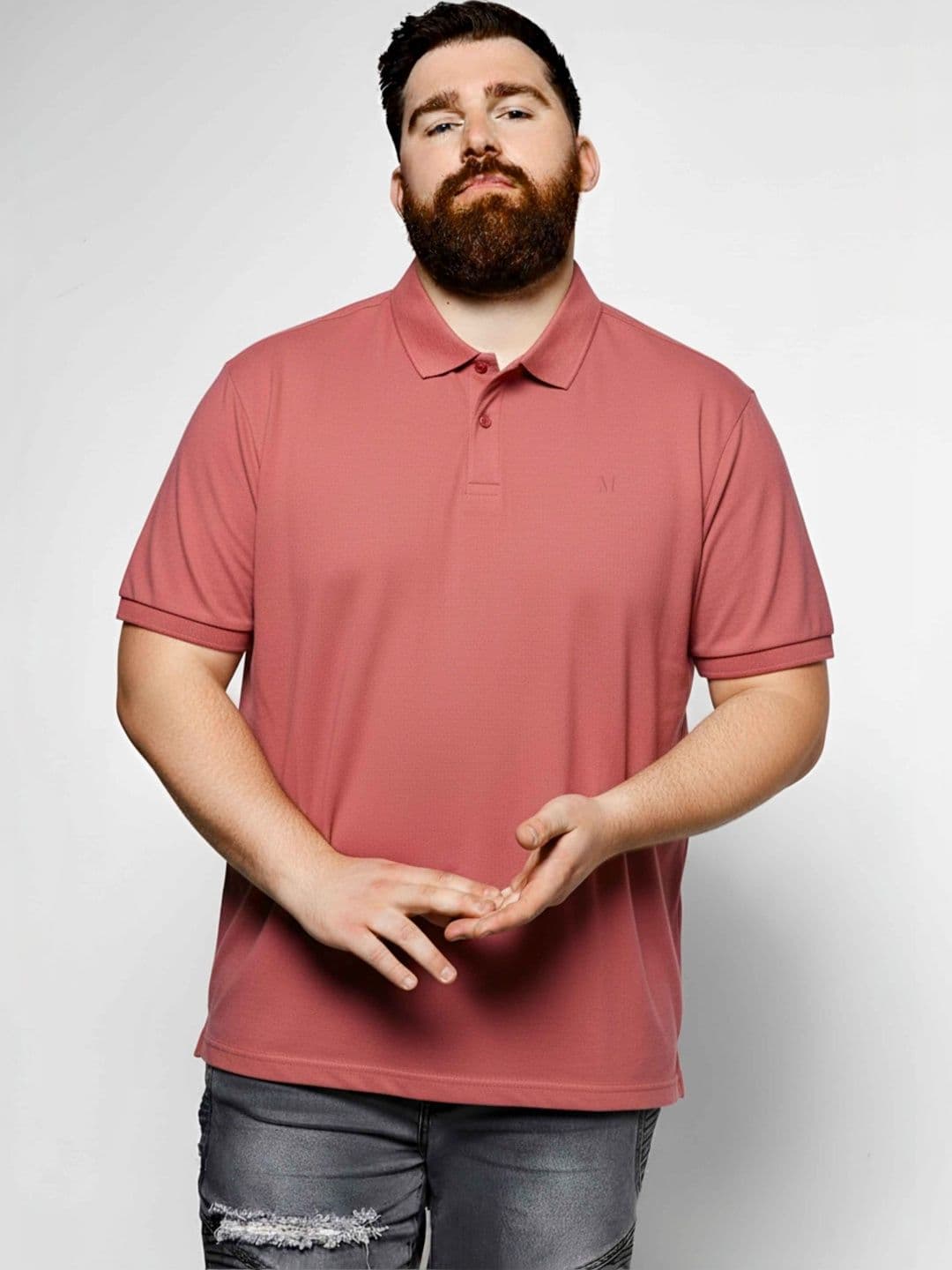 MAXZONE Men Polo Collar Pure Cotton Blend T-shirt - view 1