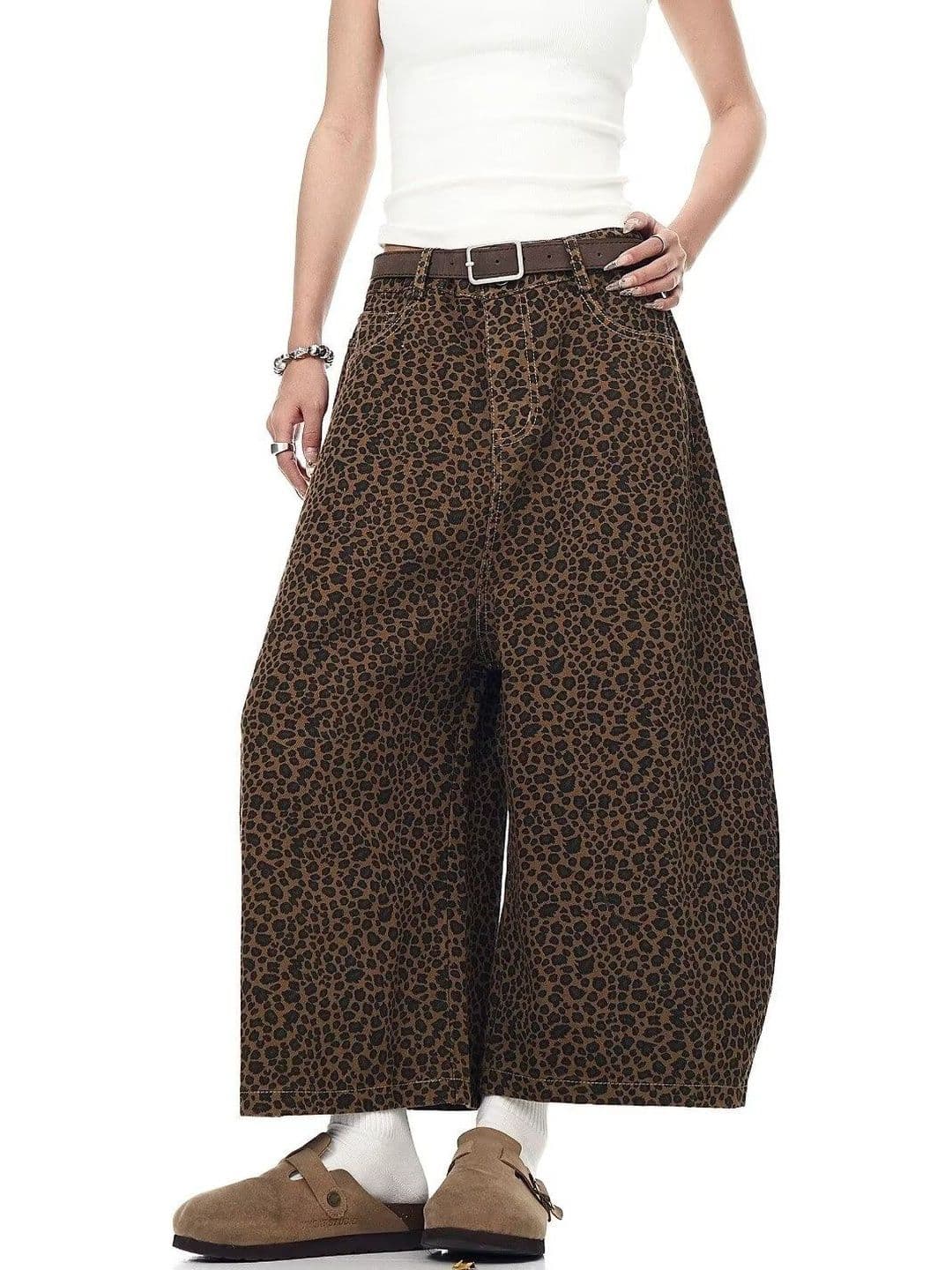 StyleCast x Revolte Women Animal Printed Loose Fit Low-Rise Easy Wash Pleated Trousers - view 1