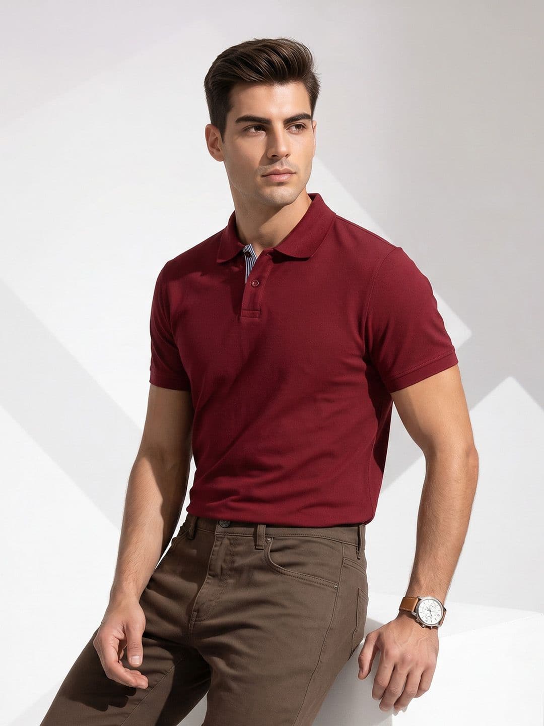encore by INVICTUS Knitted Polo Collar T-shirt - view 1