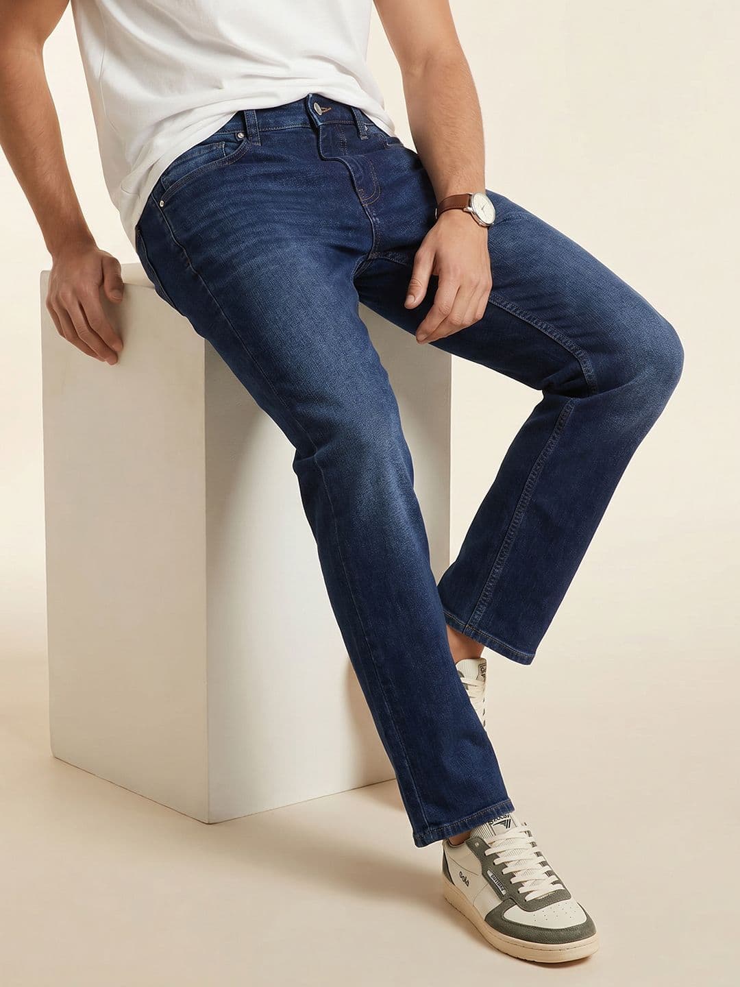 Nautica Men Regular Fit Light Fade Stretchable Jeans - view 1