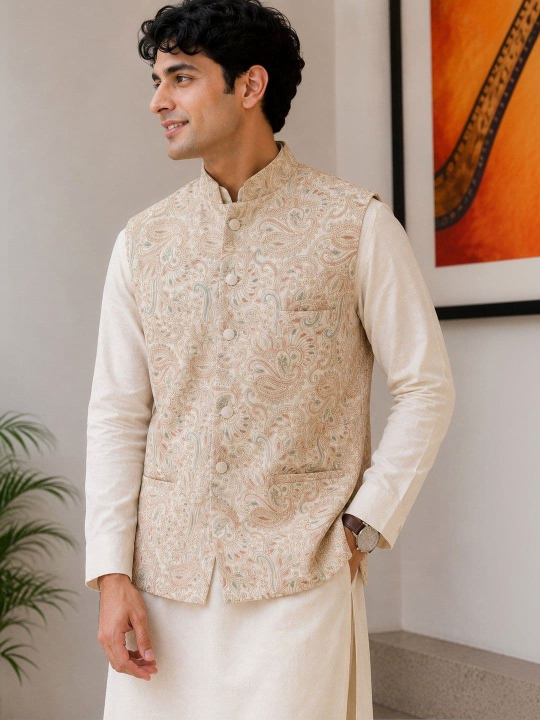 ESTYLISHKART Woven Design Nehru Jackets - view 1