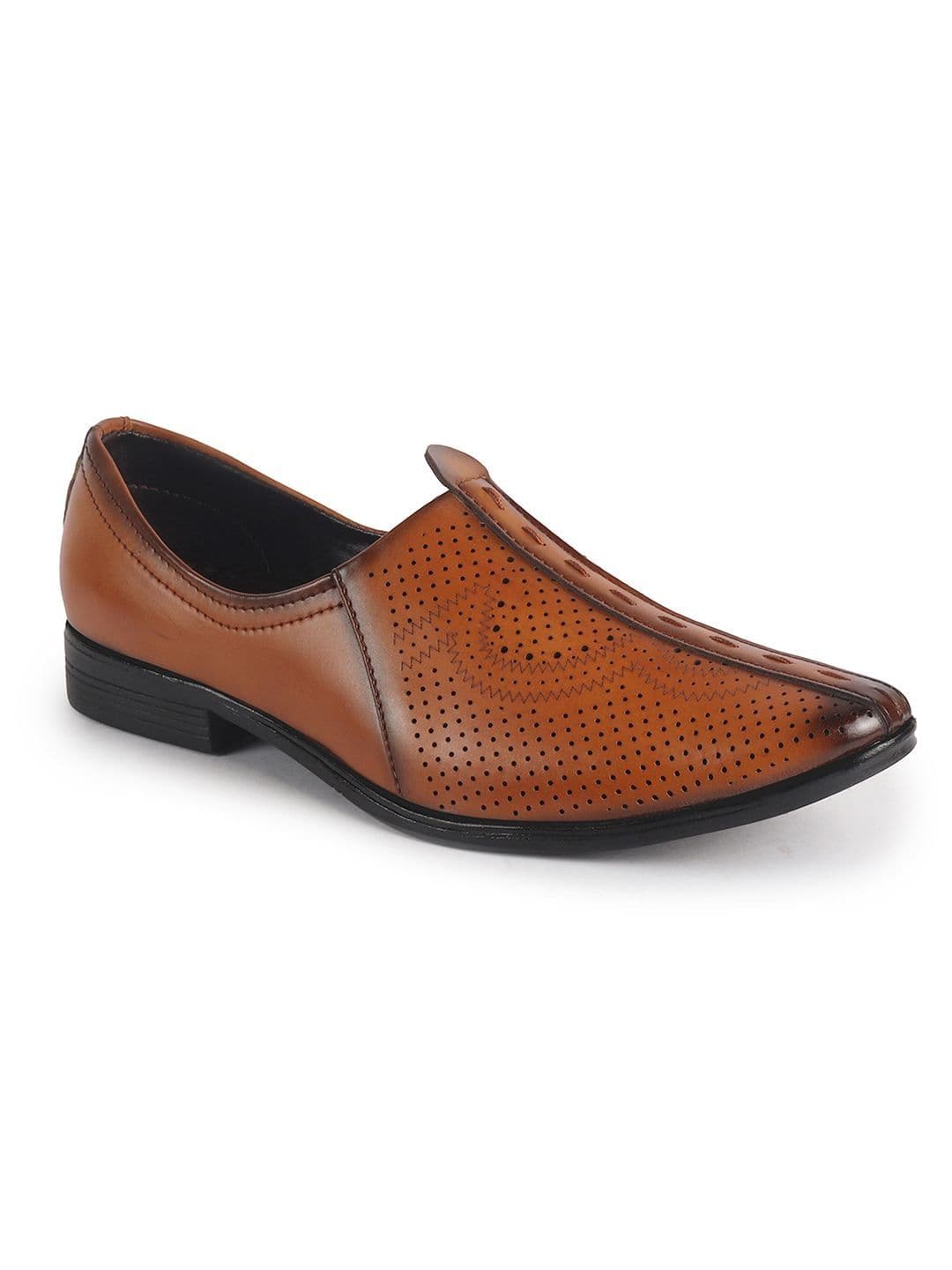 FAUSTO Men Perforations PU Loafers - view 1