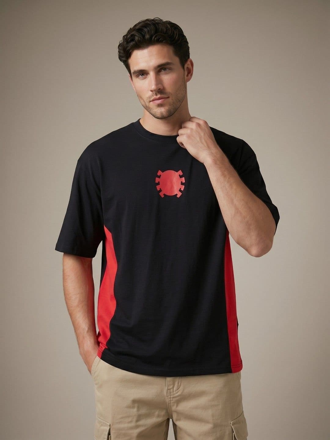 glitchez Oversized Fit Spider Man Printed T-shirt - view 1