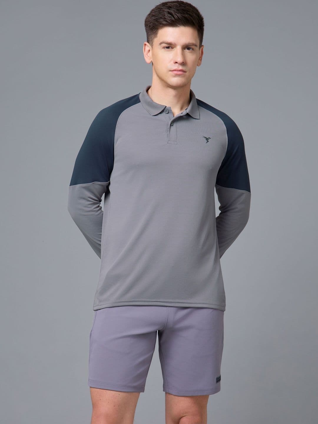Technosport Men Brand Logo Colourblocked Polo Collar Slim Fit T-shirt - view 1