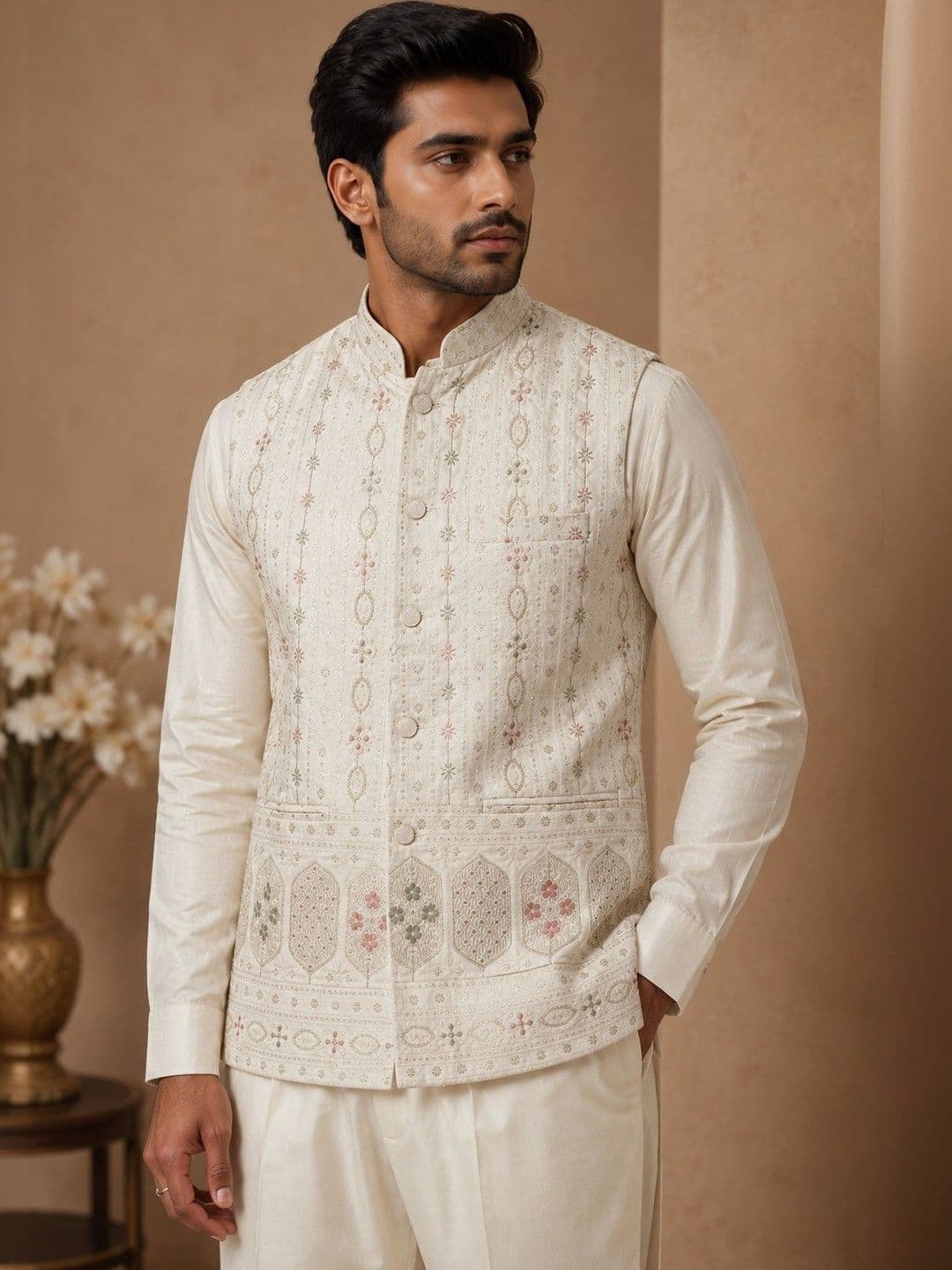 ESTYLISHKART Woven Design Nehru Jackets - view 1