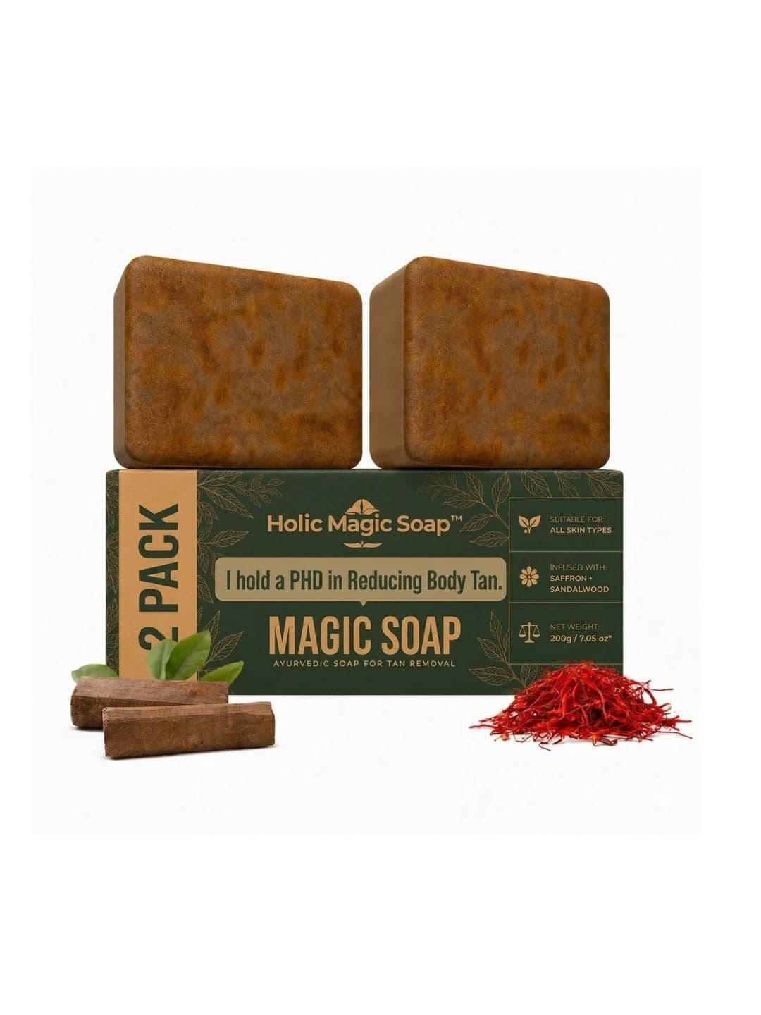 Rica Wax Set Of 2 Sandalwood & Saffron Magic Soaps - 100 g Each - view 1