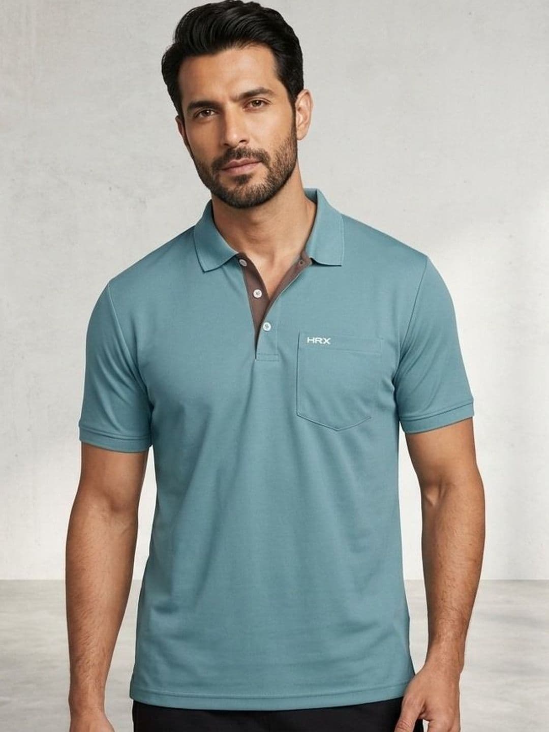 HRX by Hrithik Roshan Men Brand Logo Polo Collar Pockets T-shirt - view 1