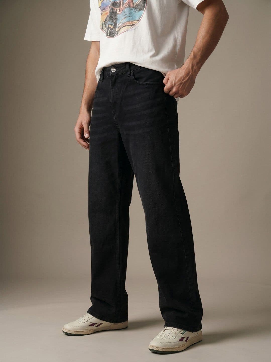 glitchez Men Loose Bootcut Stretchable Jeans - view 1