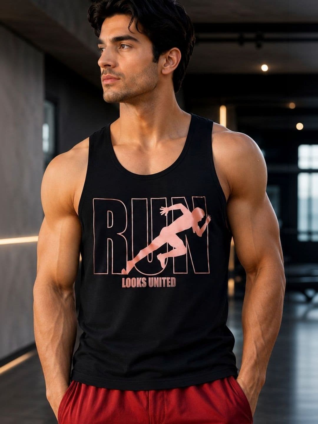 Looks United Printed Gym Vest - view 1