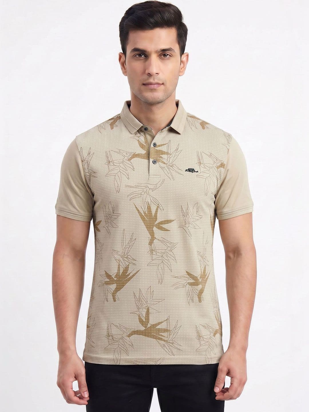 Plugin Men Printed Polo Collar T-shirt - view 1