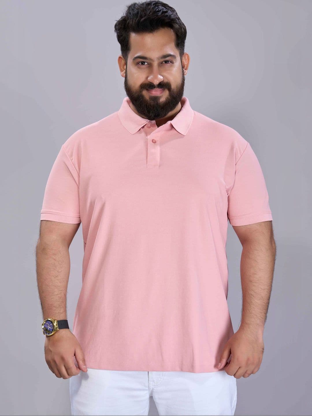 MAXZONE Men Polo Collar Pure Cotton Blend T-shirt - view 1