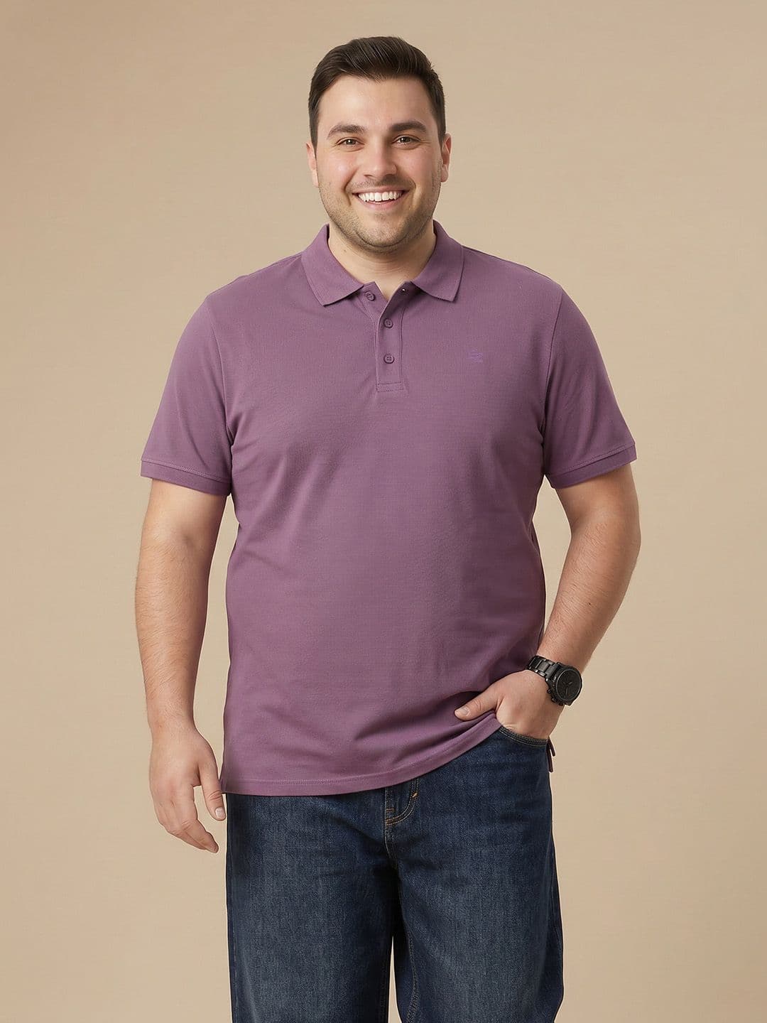 Sztori Plus Size Polo Collar T-shirt - view 1