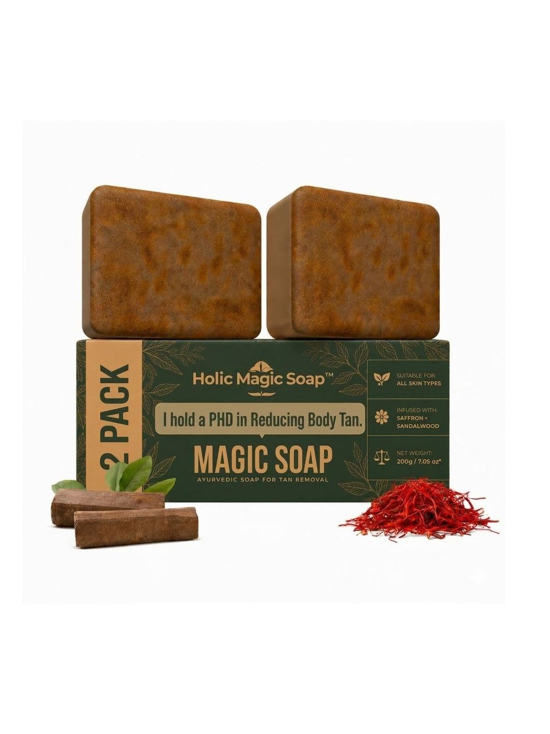 SA Deals Set Of 2 Sandalwood & Saffron Magic Soaps - 100 g Each - view 1