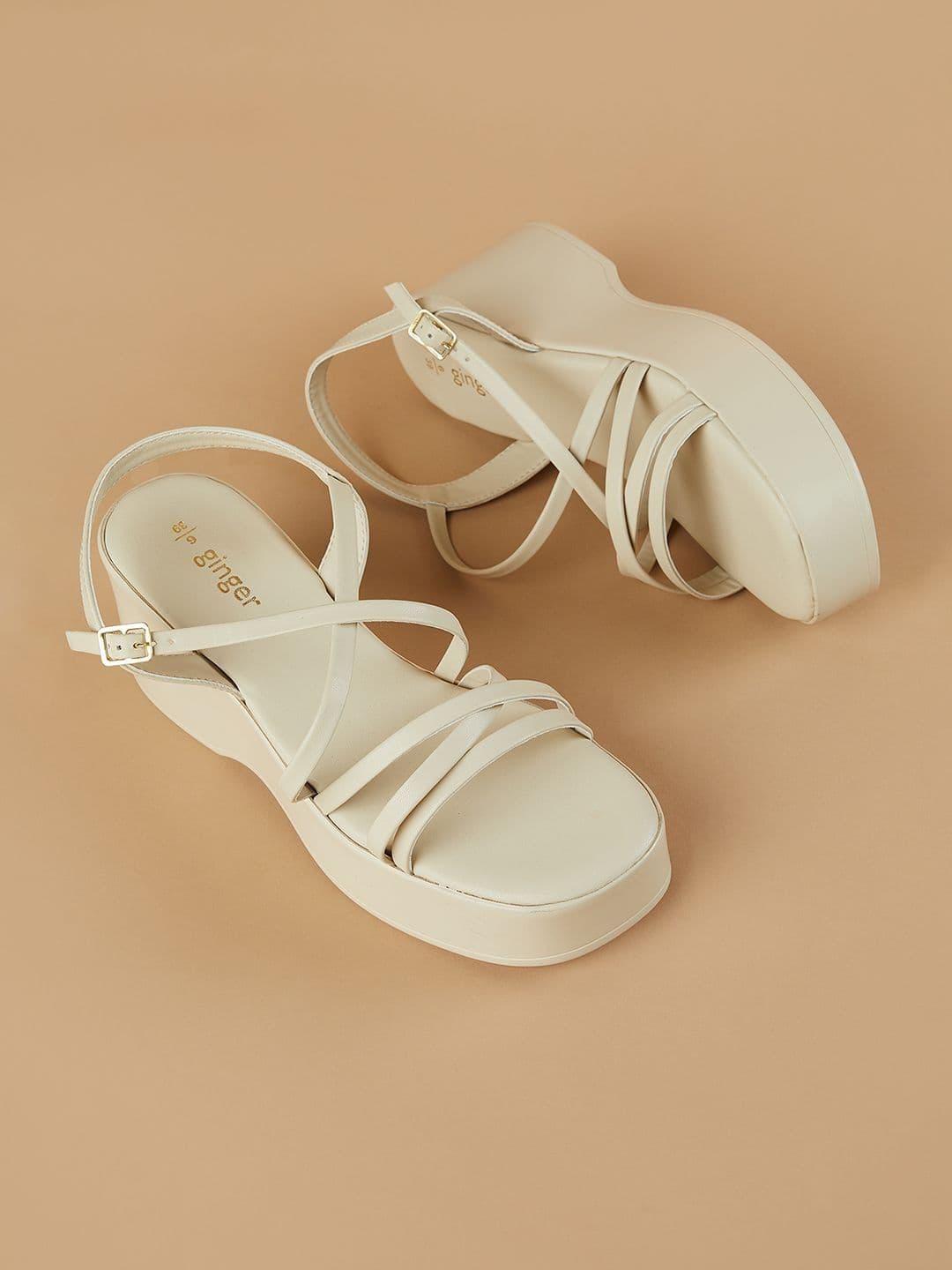 Ginger by Lifestyle PU Wedge Sandals - view 1