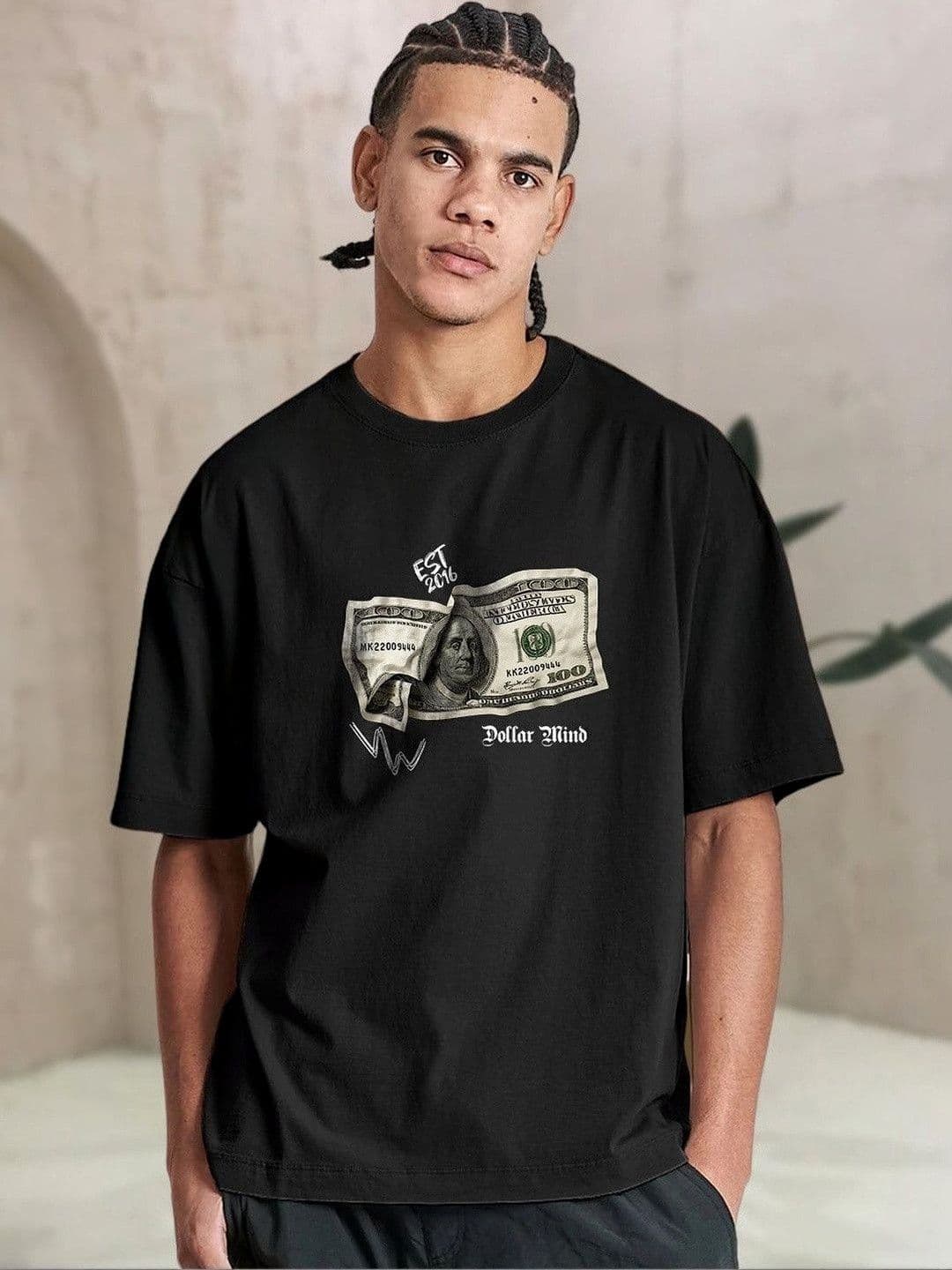 PRONK Men Printed Drop-Shoulder Sleeves T-shirt - view 1