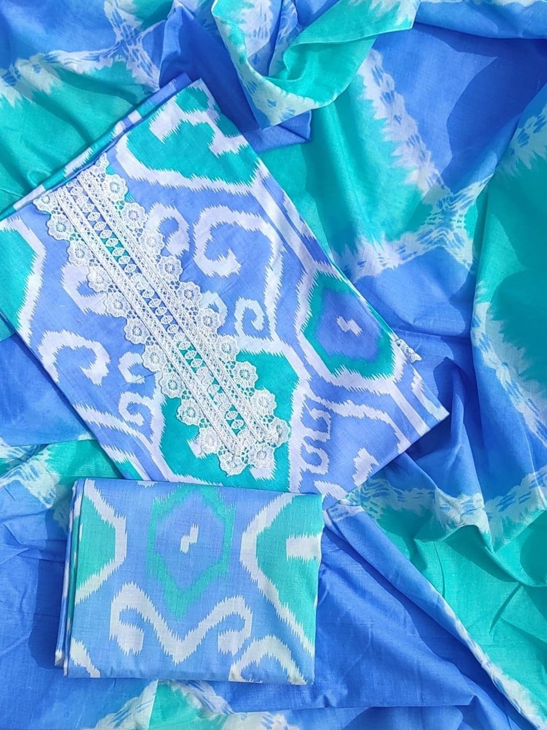 FAB JUNCTION Printed Pure Cotton Unstitched Dress Material - view 1