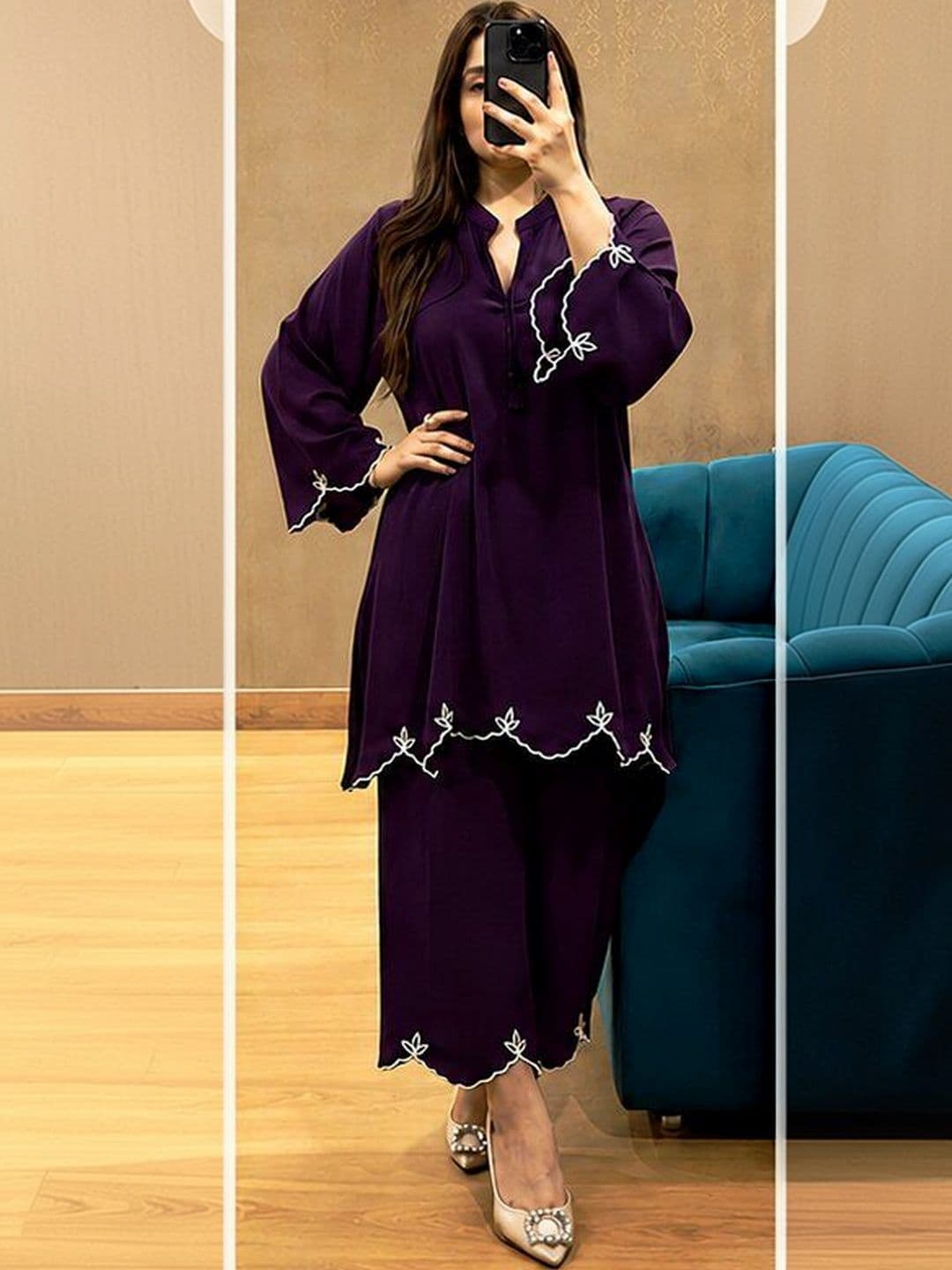 CHIRAAI Embroidered Tunic with Trousers - view 1