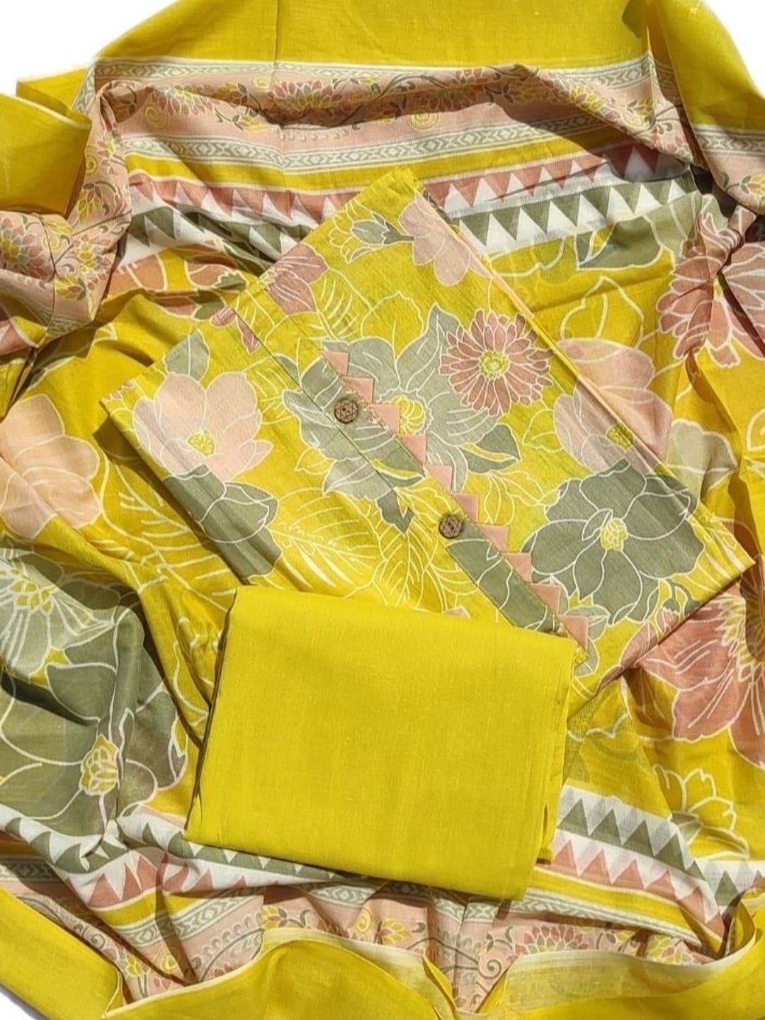 FAB JUNCTION Printed Pure Cotton Unstitched Dress Material - view 1