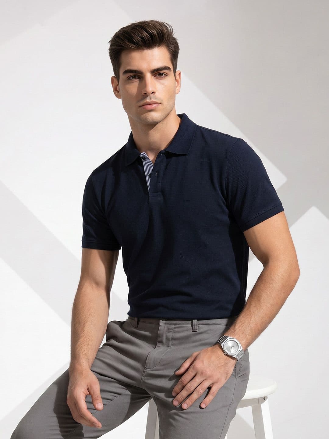 encore by INVICTUS Knitted Polo Collar T-shirt - view 1